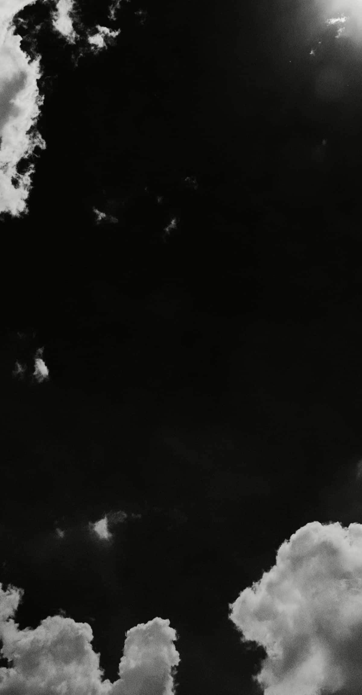 Black And White Cloud, monochrome clouds, deep black sky, Full HD Phone Wallpaper
