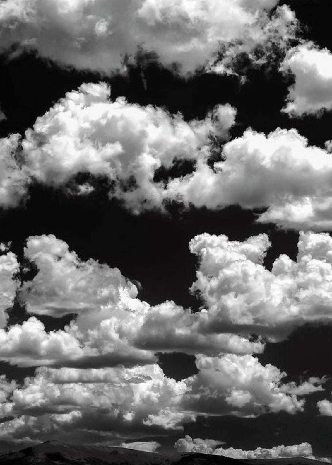 Black and White Cloud, dramatic high-contrast black and white clouds, dark sky, HD Phone Wallpaper