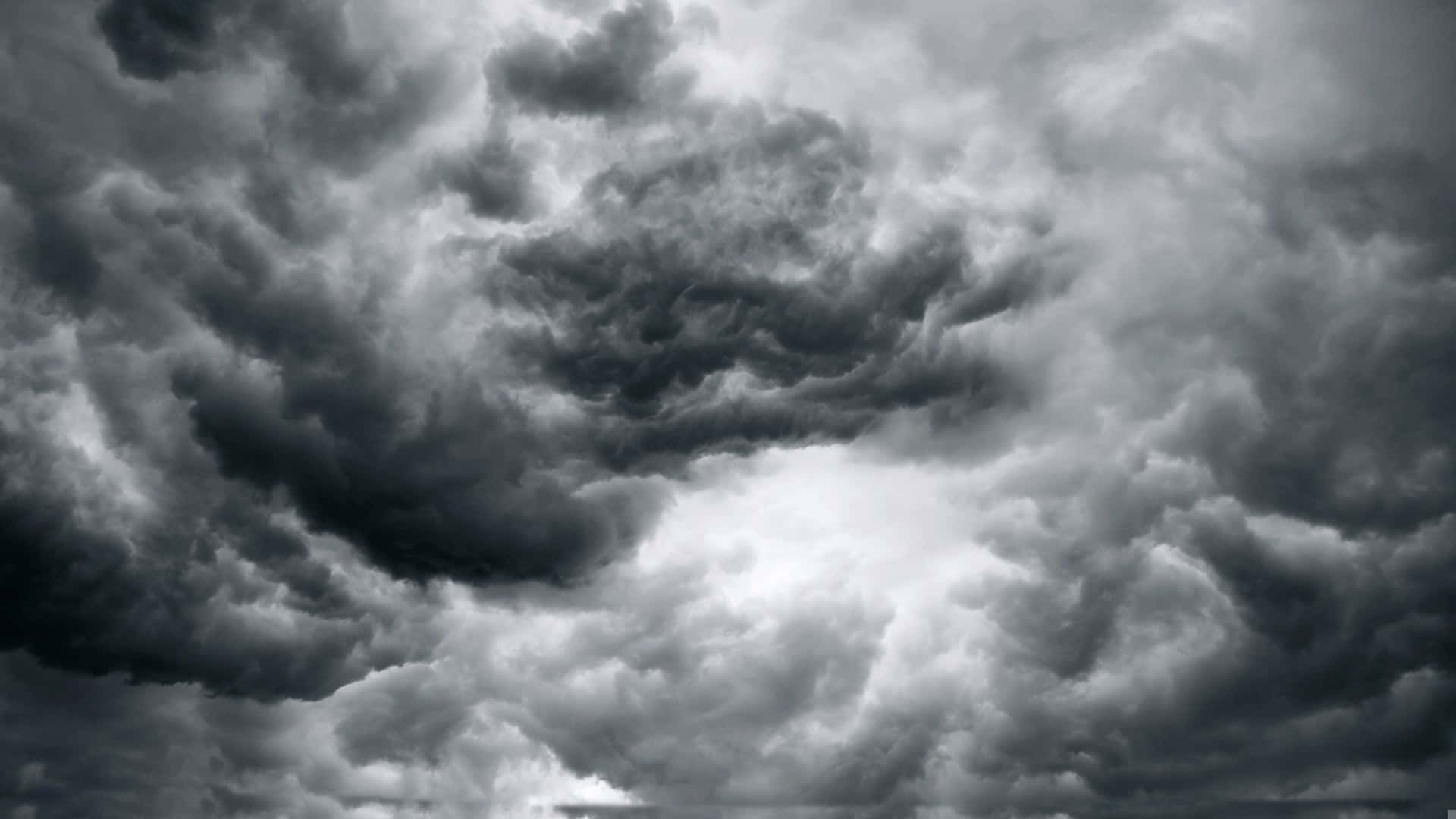 black and white clouds, monochrome storm clouds, deep shadows, Full HD Desktop Wallpaper