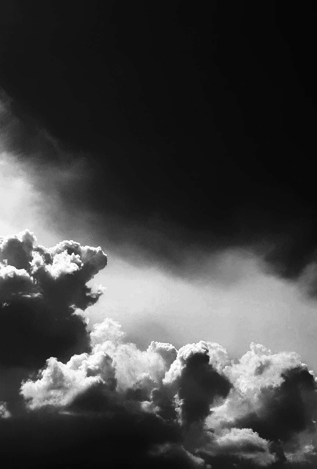 Black And White Cloud, monochrome clouds, stark contrast, HD Phone Wallpaper