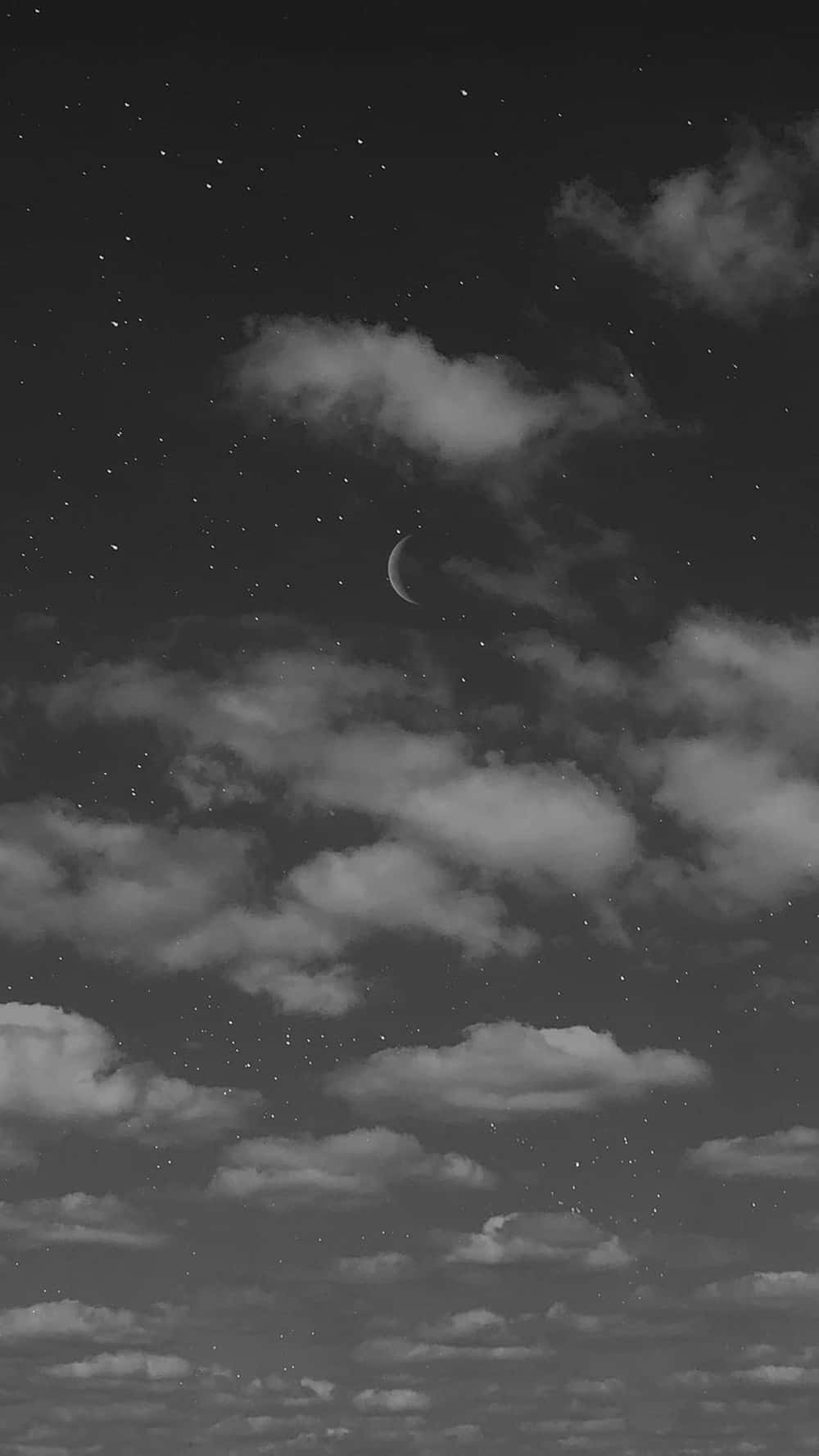Black And White Cloud, monochrome night sky, scattered clouds, HD Phone Wallpaper