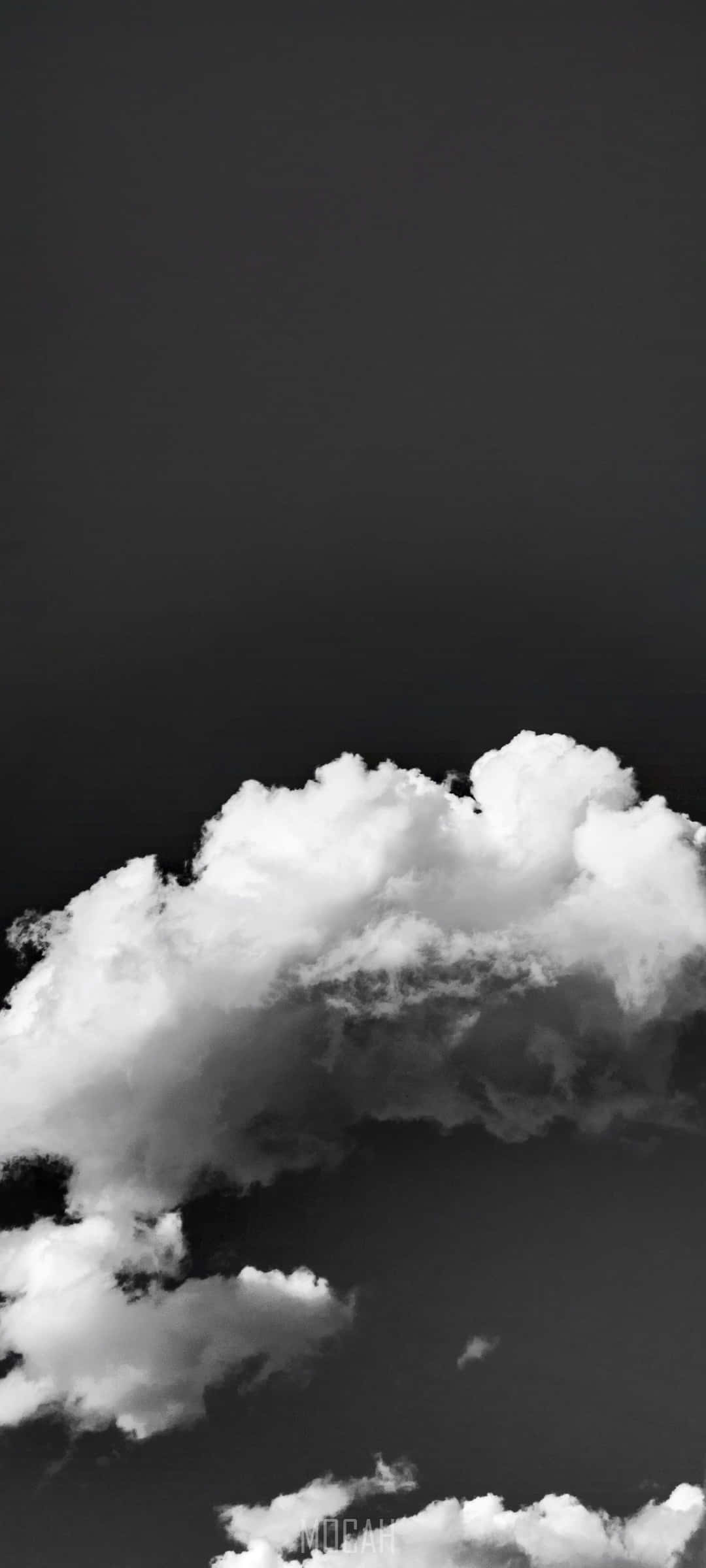 White Clouds Black, monochrome sky, voluminous white clouds, Full HD Phone Wallpaper