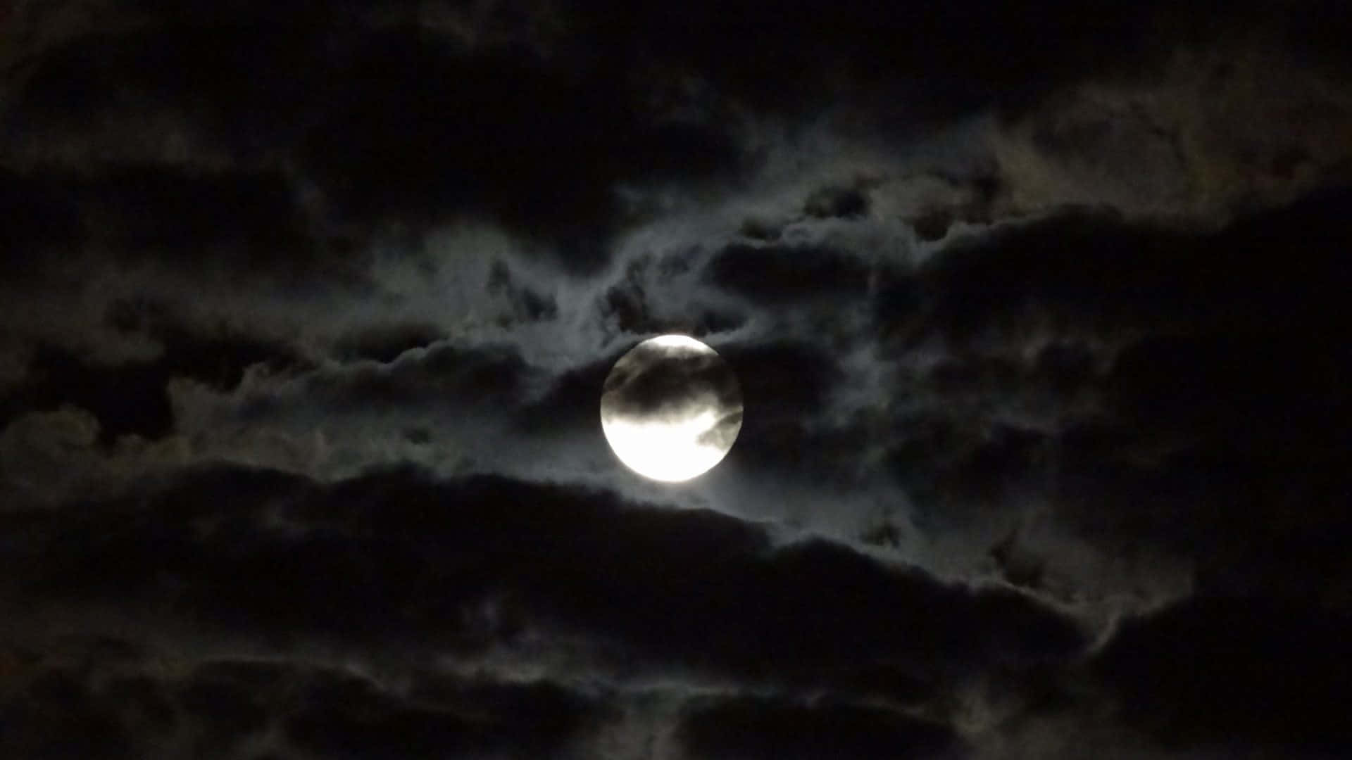 Black And White Cloud, Full Moon, dense dark clouds, Full HD Desktop Wallpaper