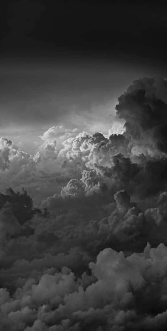 dramatic cloudscape, monochrome, towering storm clouds, SD Phone Wallpaper