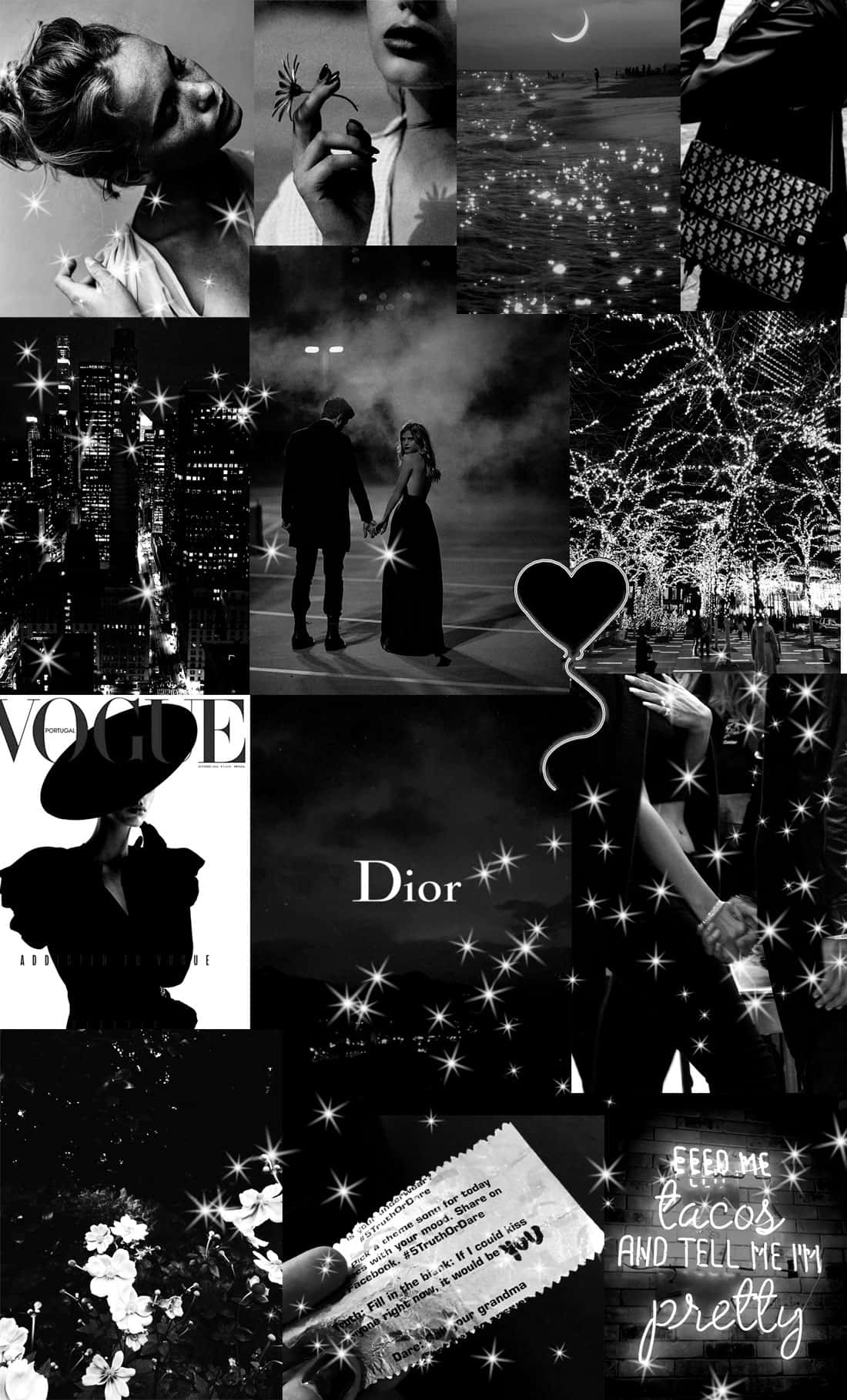 black and white collage, fashion, romance, HD Phone Wallpaper