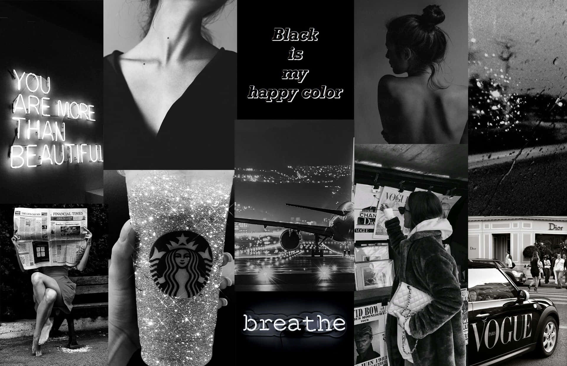 Black And White Collage, abstract, urban moments, Full HD Desktop Wallpaper
