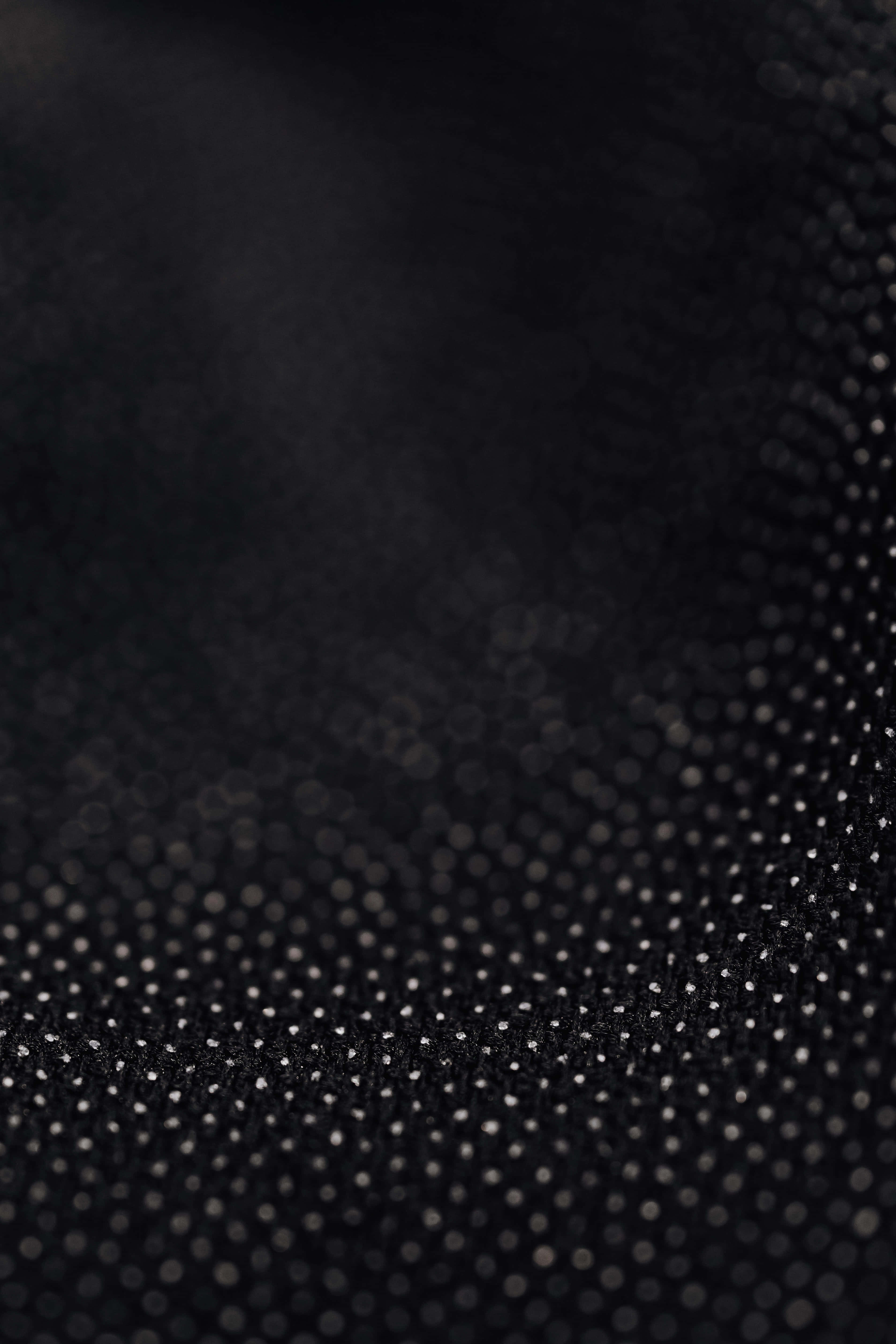 Black And White Dots, black textured fabric, silver dots, 5K Phone Wallpaper