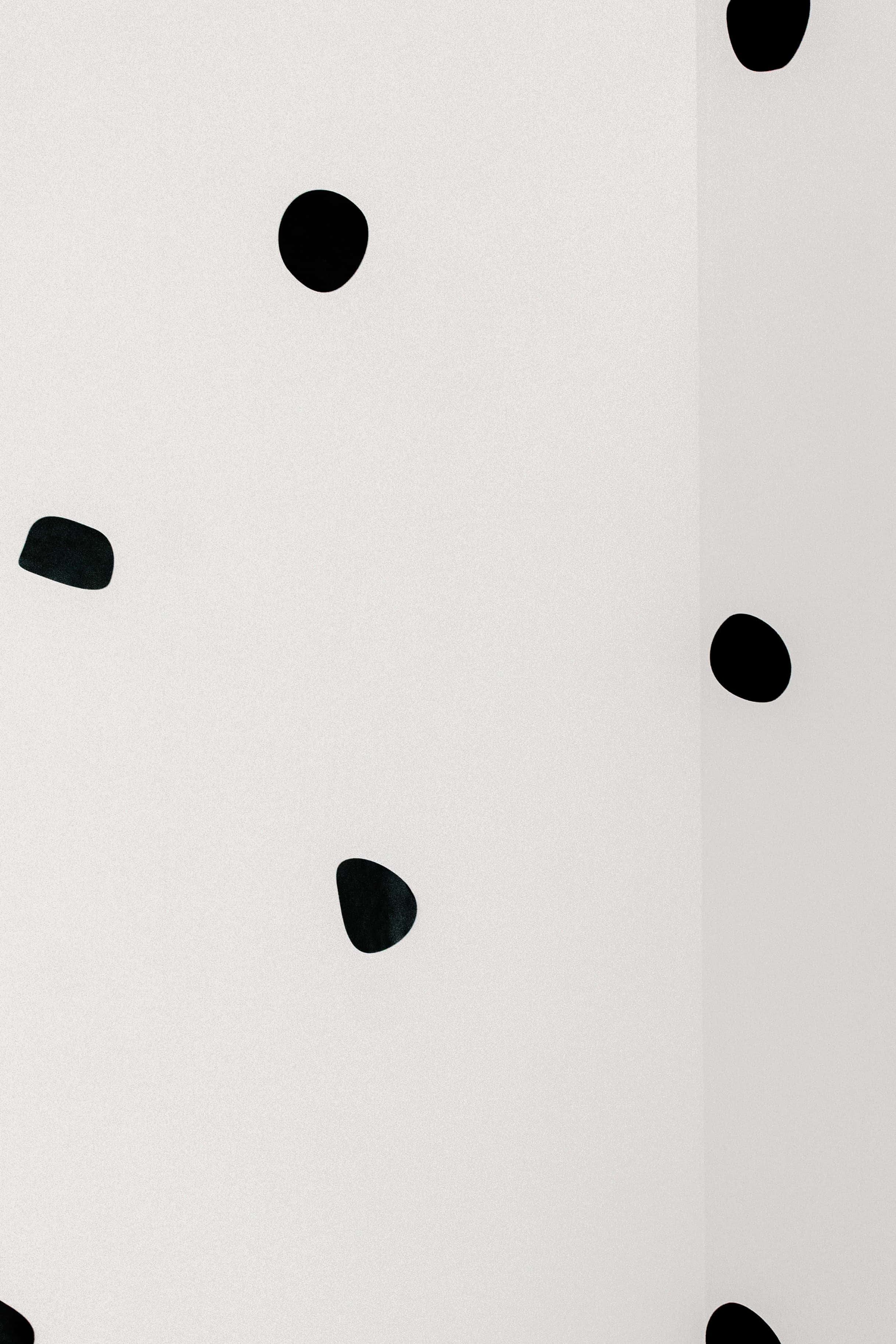 Black And White Dots, off-white background, scattered black organic shapes, 2K Phone Wallpaper