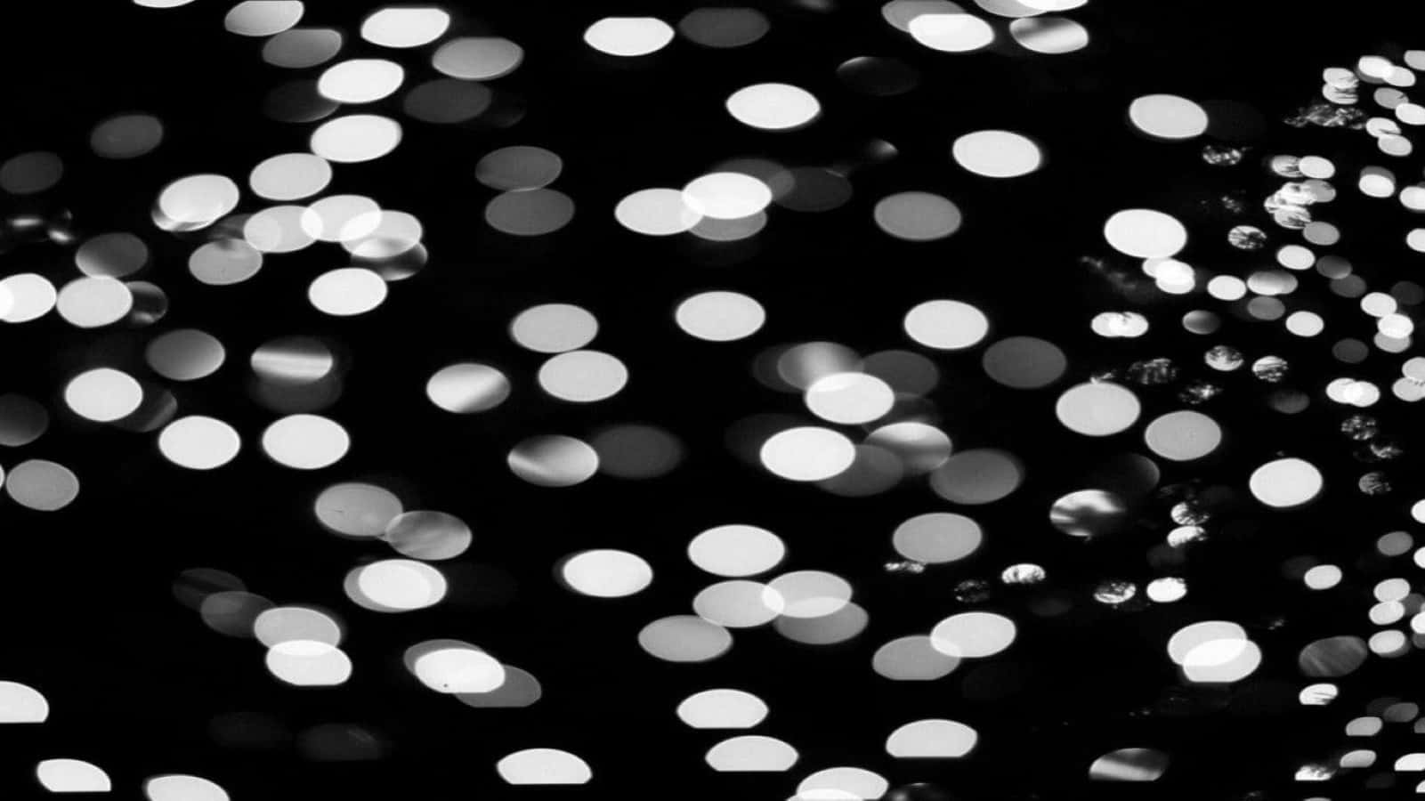 black and white dots, glowing circular bokeh lights, dark background, HD Desktop Wallpaper
