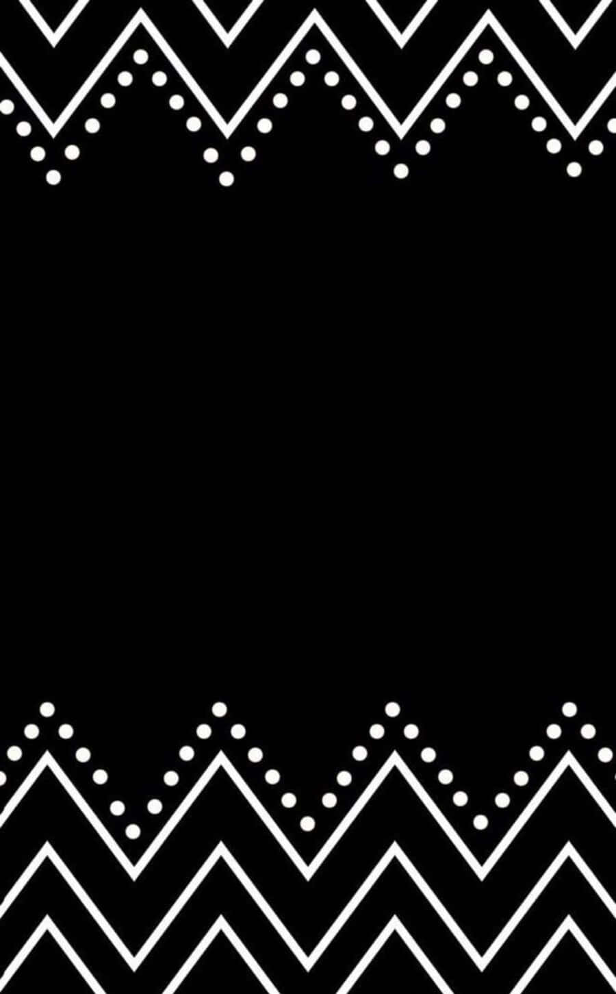 Black and White Dots, bold black background, white zigzag patterns, HD Phone Wallpaper