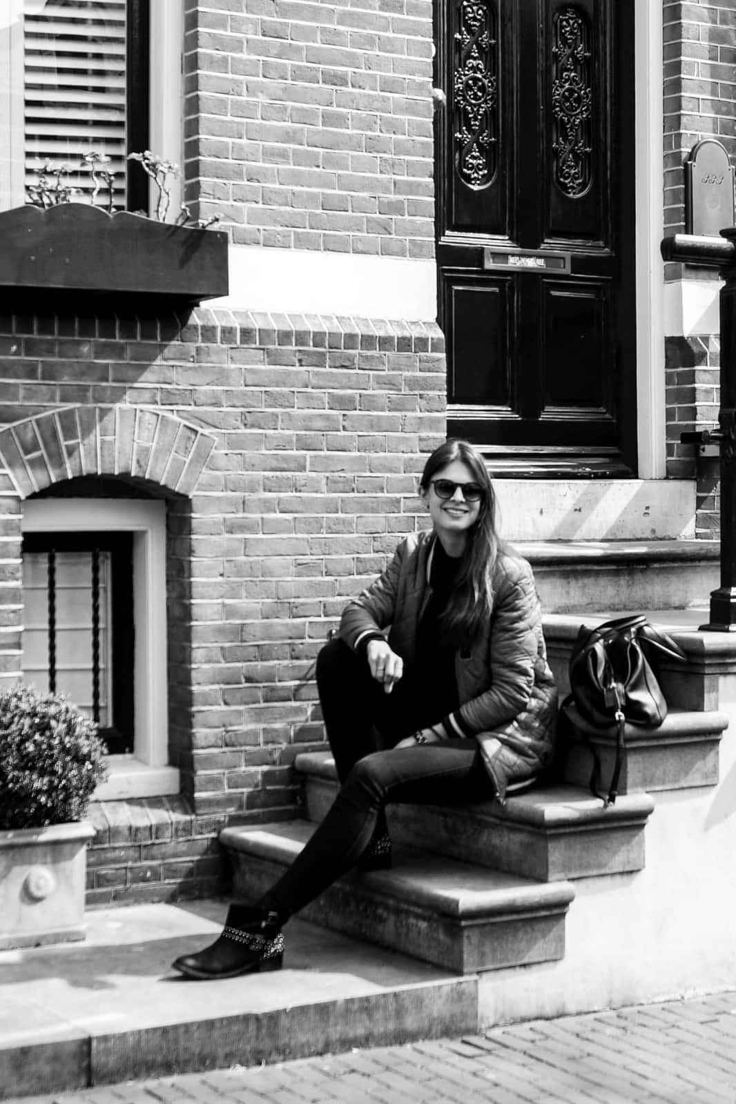 black and white fashion, sunglasses, jacket, HD Phone Wallpaper