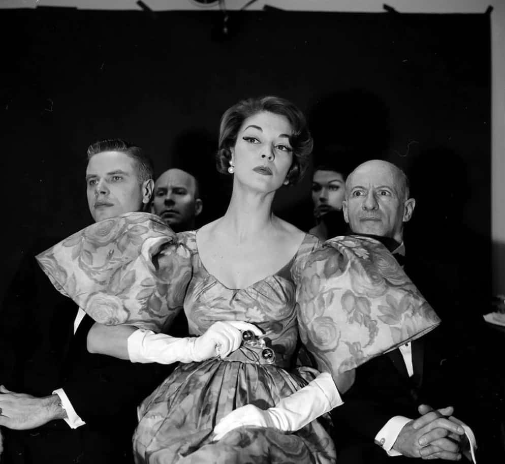 Black And White Fashion, floral gown, white gloves, SD Desktop Wallpaper