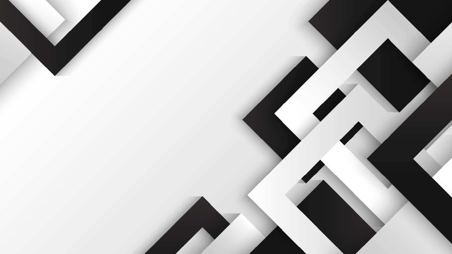 black and white geometric, abstract black and white geometric shapes, layered angular forms, Full HD Desktop Wallpaper