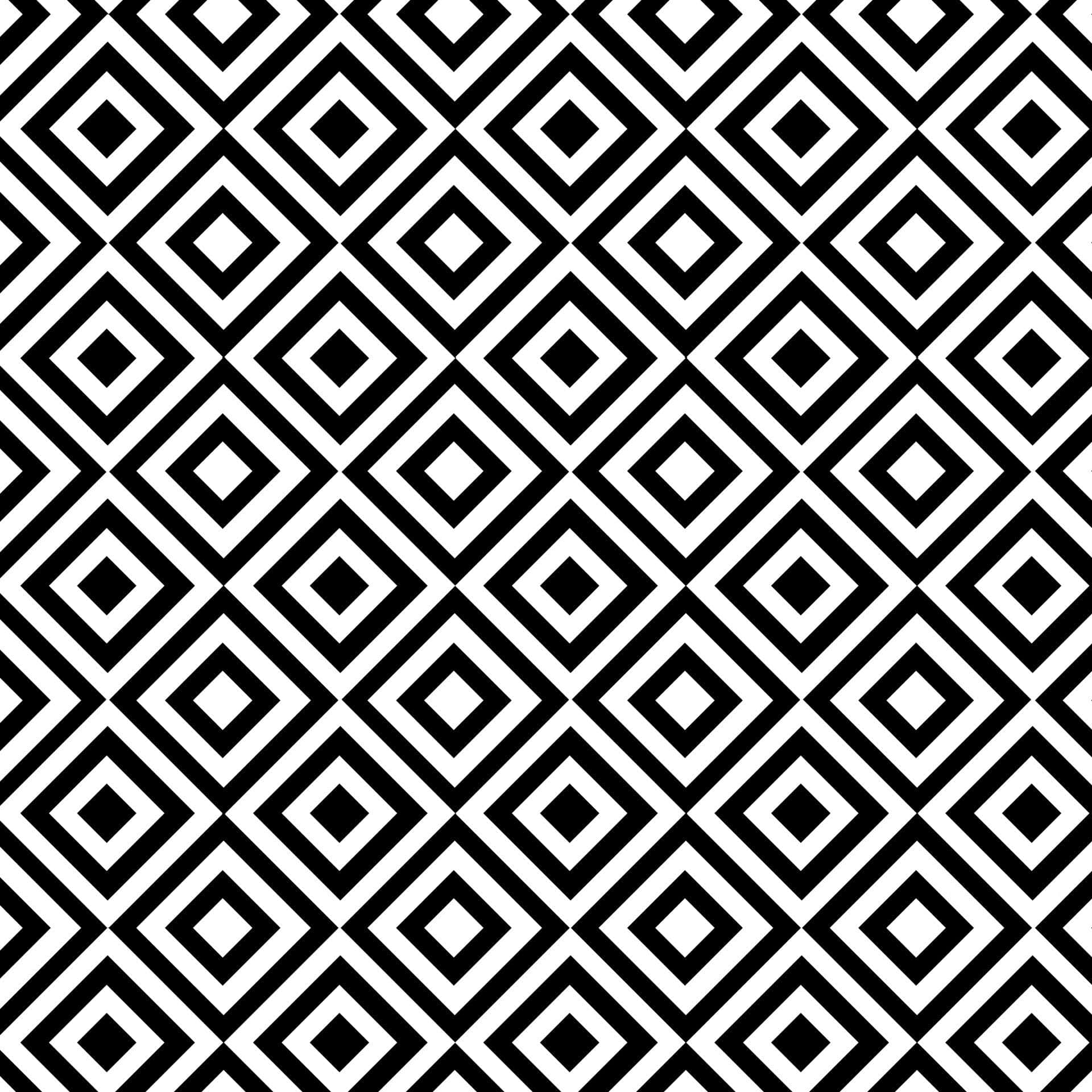 black and white geometric pattern, repeating diamond shapes, optical illusion, Full HD Desktop Wallpaper