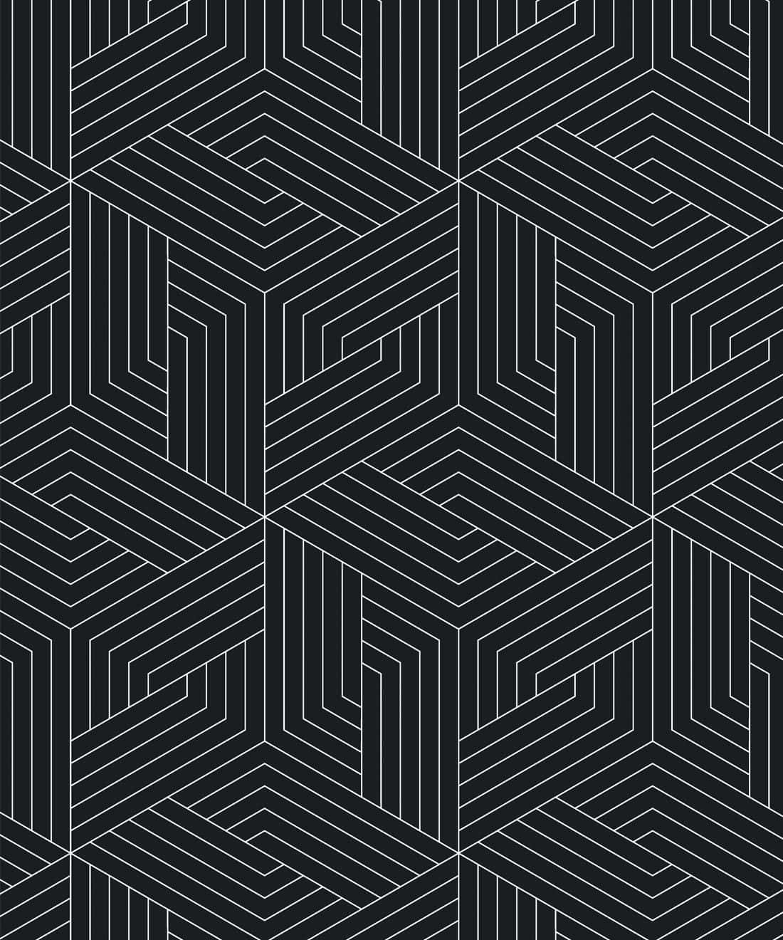 black and white geometric pattern, interlocking angular shapes, bold modern abstract design, HD Phone Wallpaper