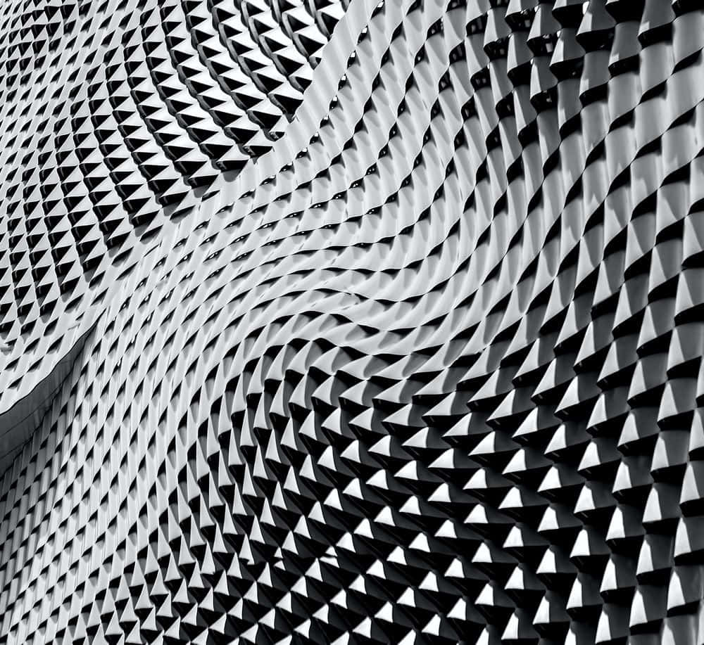 Black And White Geometric, monochrome, swirling pattern, SD Desktop Wallpaper