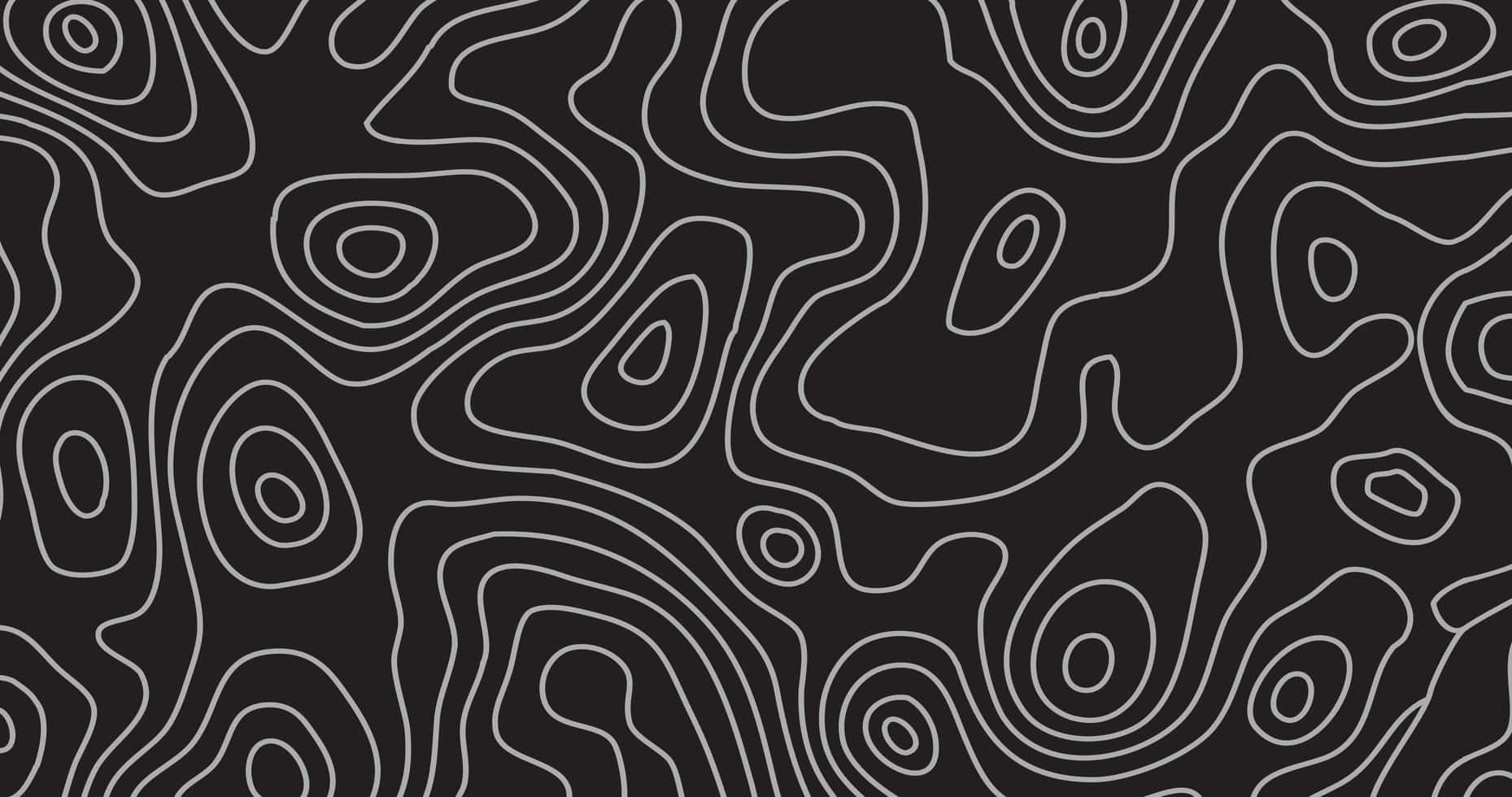 abstract topographic contour lines, white on a black background, hypnotic flowing pattern, HD Desktop Wallpaper