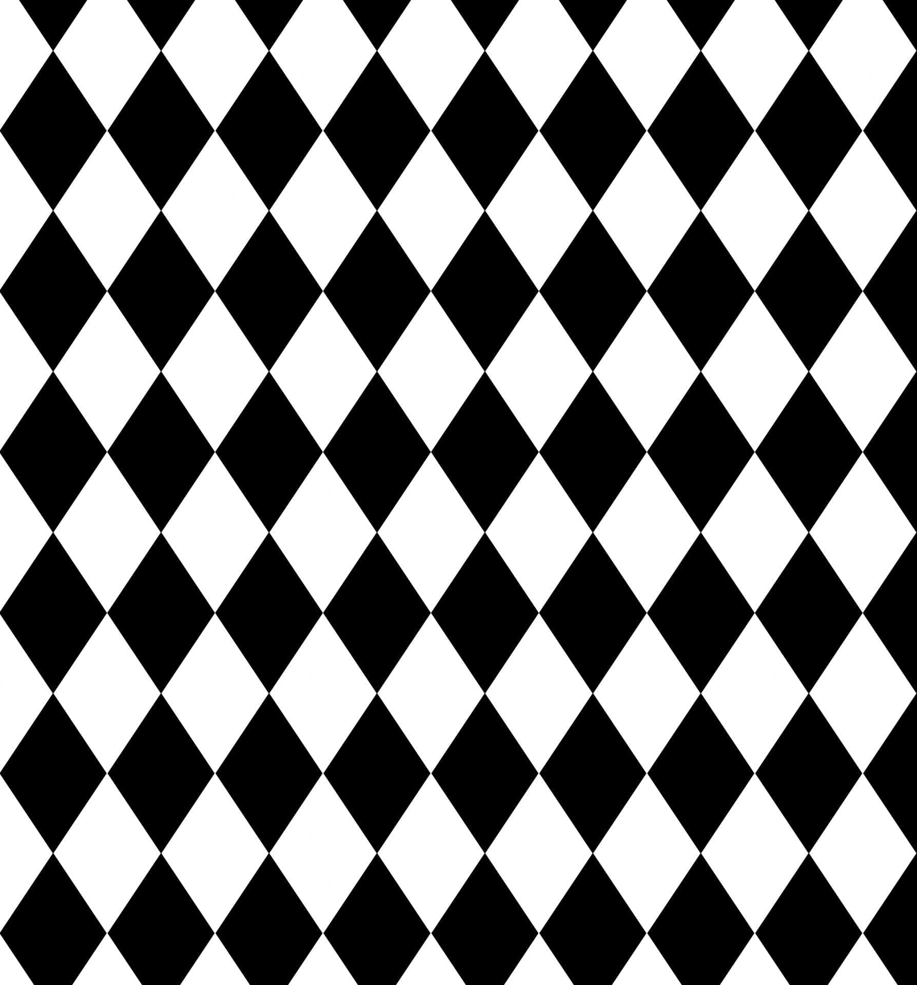 black and white diamond pattern, geometric wallpaper, high contrast, Full HD Phone Wallpaper