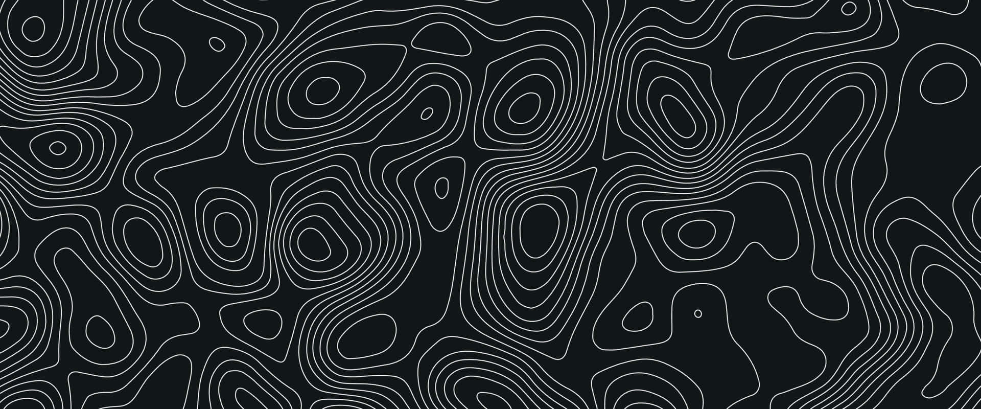 abstract topographic map pattern, white contour lines, black background, Full HD Desktop Wallpaper