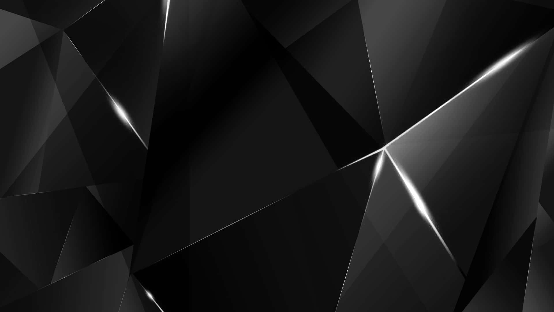 black and white abstract, geometric, sharp triangular facets, Full HD Desktop Wallpaper