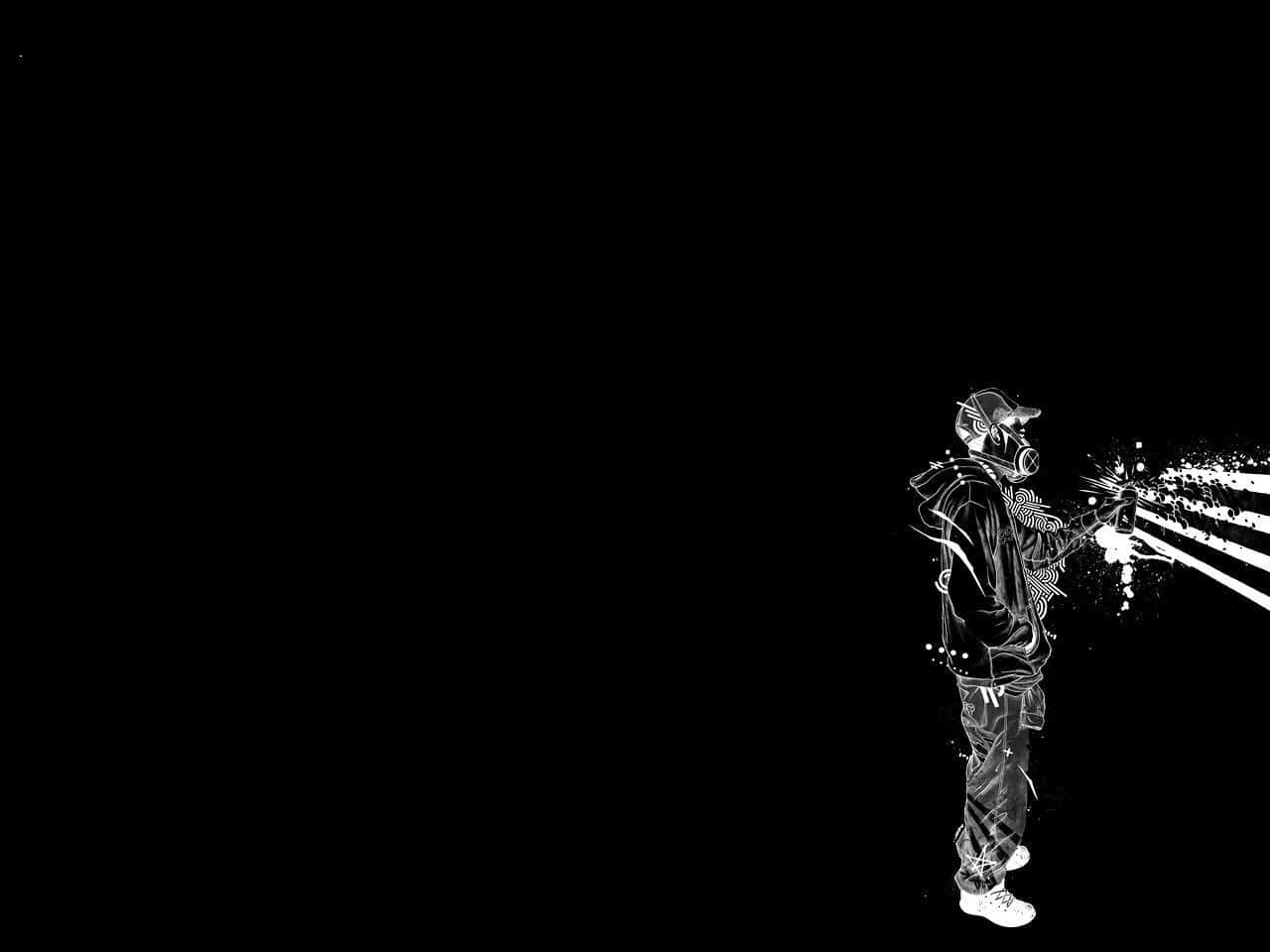 Black And White Graffiti, brick wall, graffiti artist, HD Desktop Wallpaper