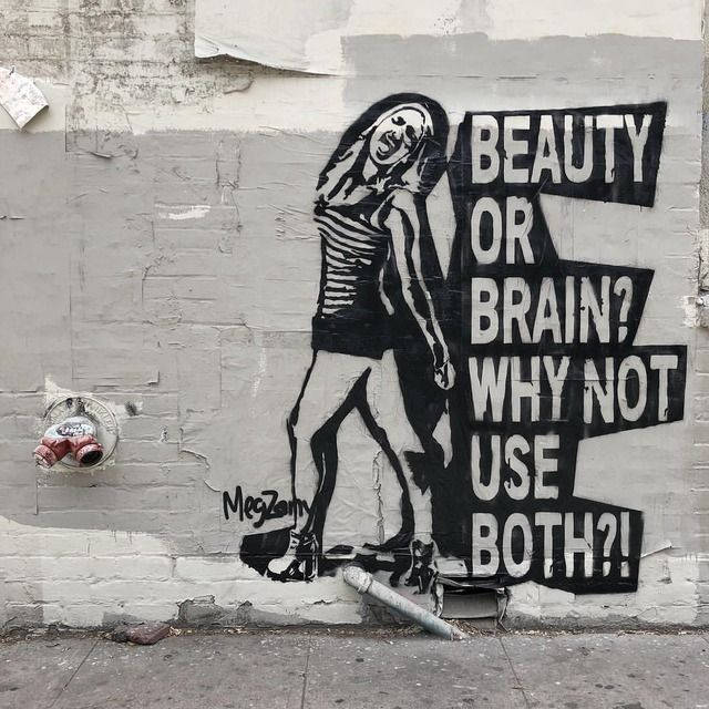 Black And White Graffiti Mural, woman, text, SD Desktop Wallpaper