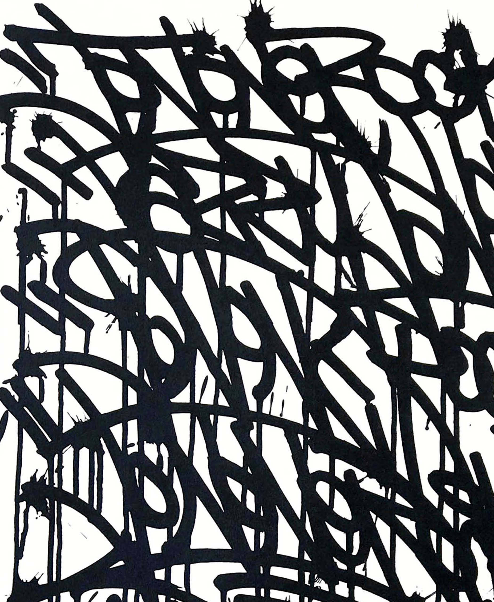 black ink strokes, stark white, abstract composition, Full HD Phone Wallpaper