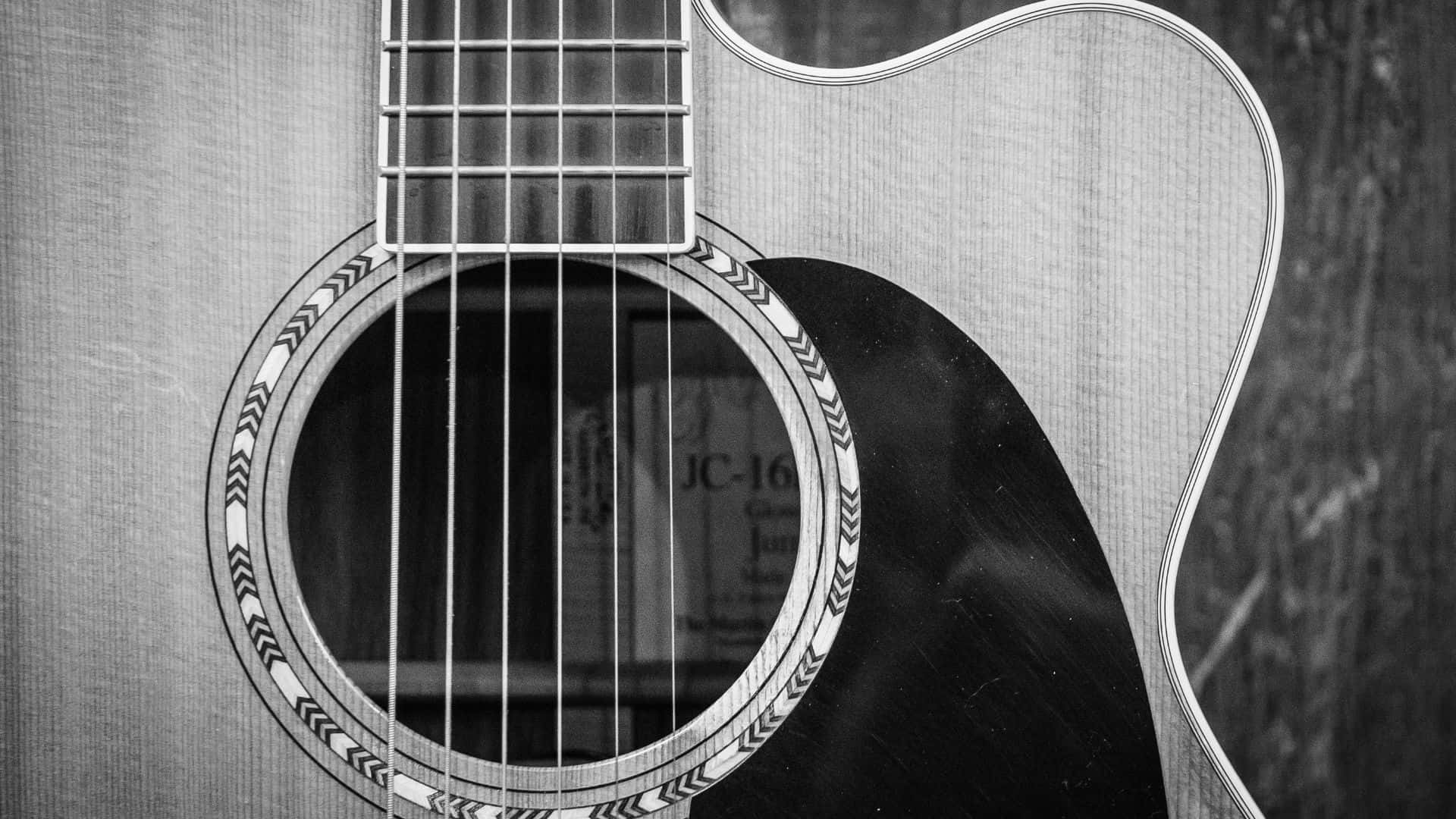 acoustic guitar, soundhole, strings, Full HD Desktop Wallpaper