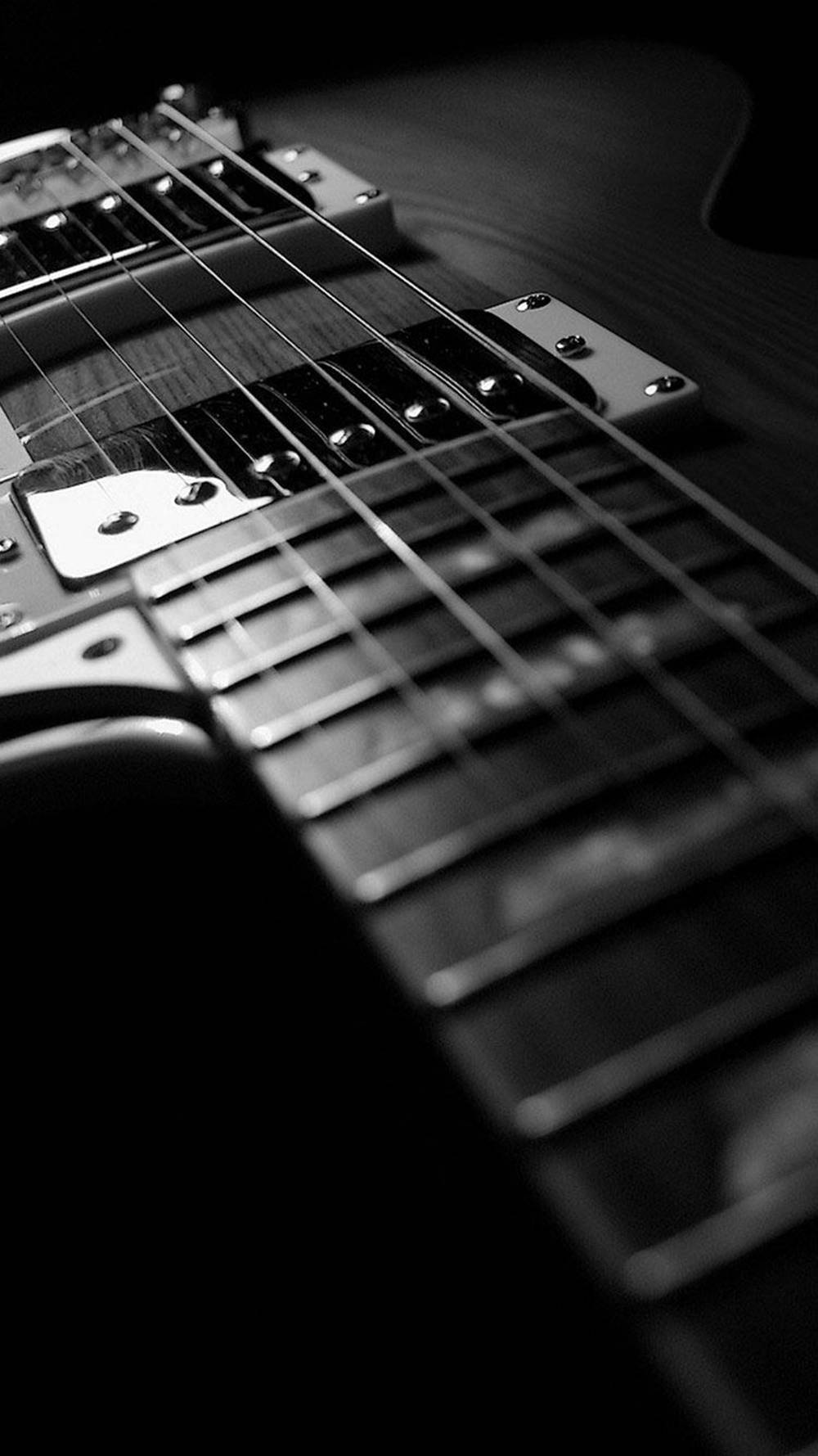 black and white, electric guitar, neck, HD Phone Wallpaper