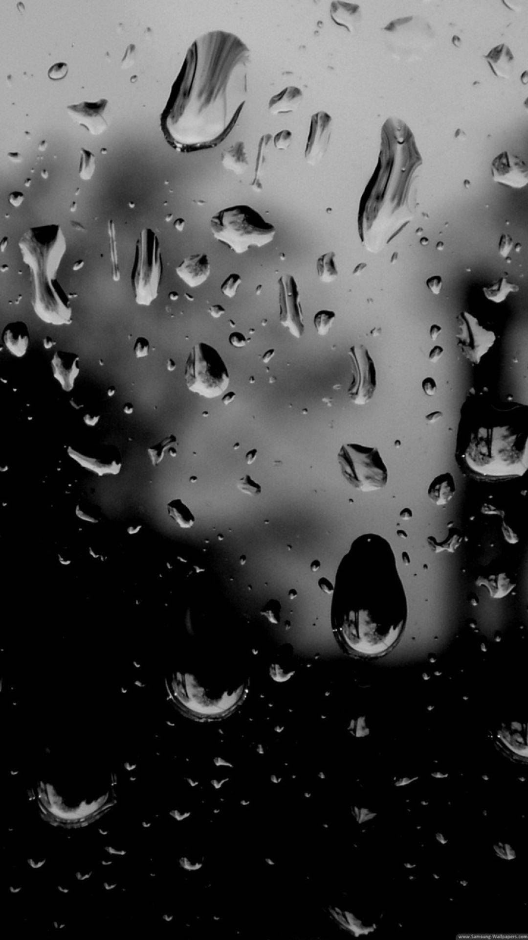 Black And White HD, water drops, glass surface, Full HD Phone Wallpaper