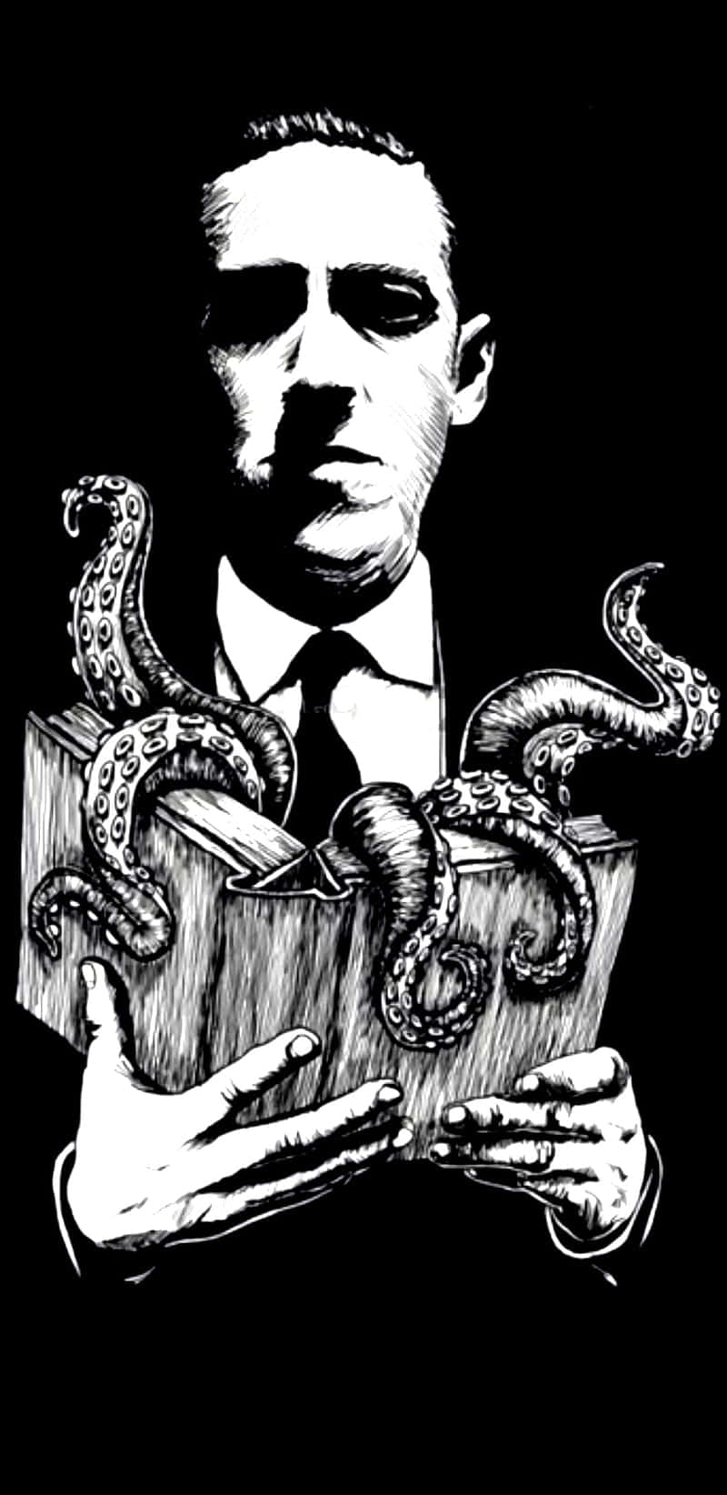 man in a suit, open book, octopus tentacles, HD Phone Wallpaper