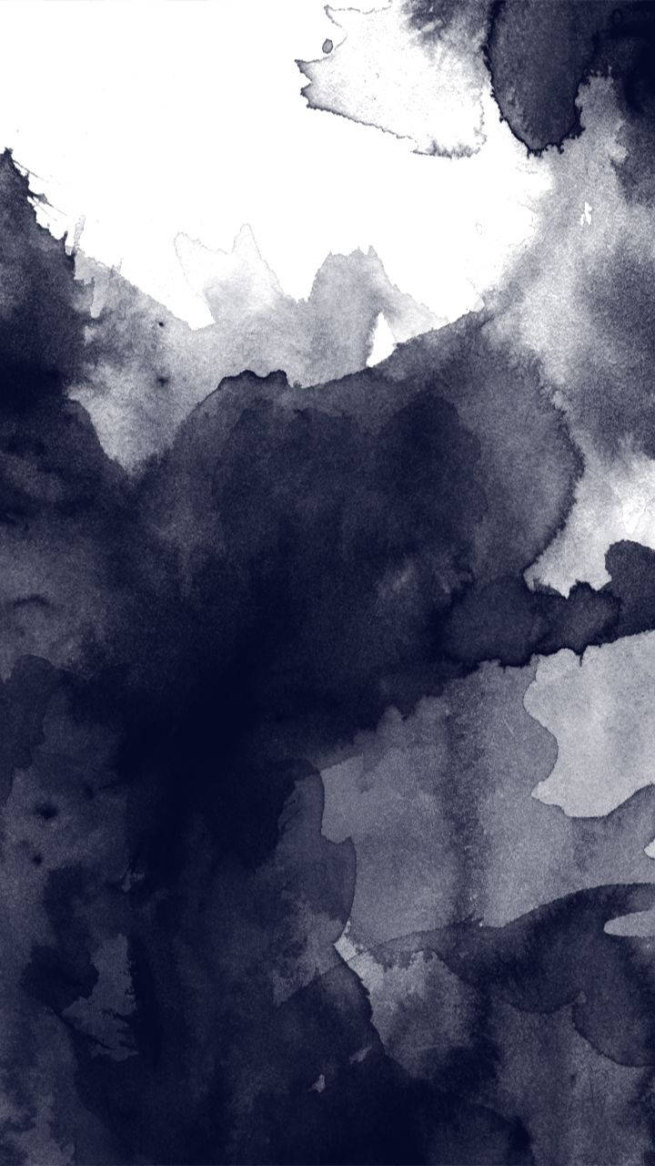Black And White iPhone, watercolor, deep navy, HD Phone Wallpaper