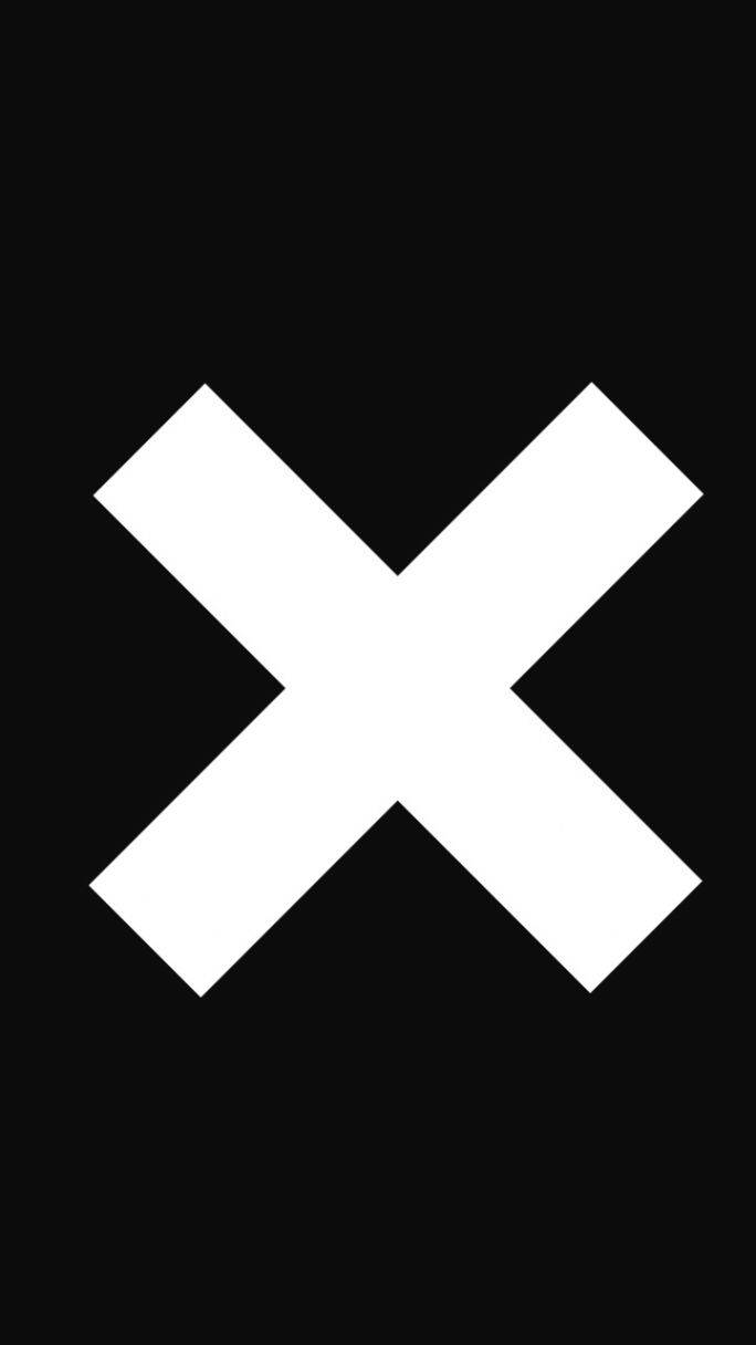 iPhone X, white cross symbol, solid black background, SD Phone Wallpaper