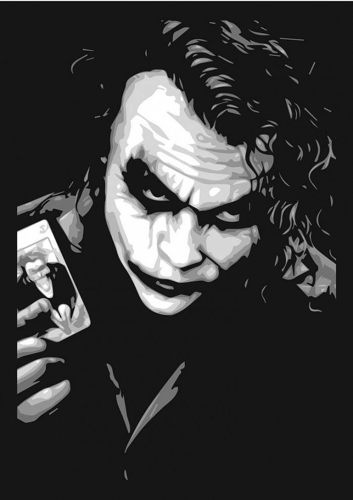 Black And White Joker, playing card, sinister grin, SD Phone Wallpaper