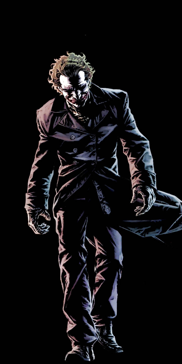 Black And White Joker, dark coat, glowing white face paint, HD Phone Wallpaper