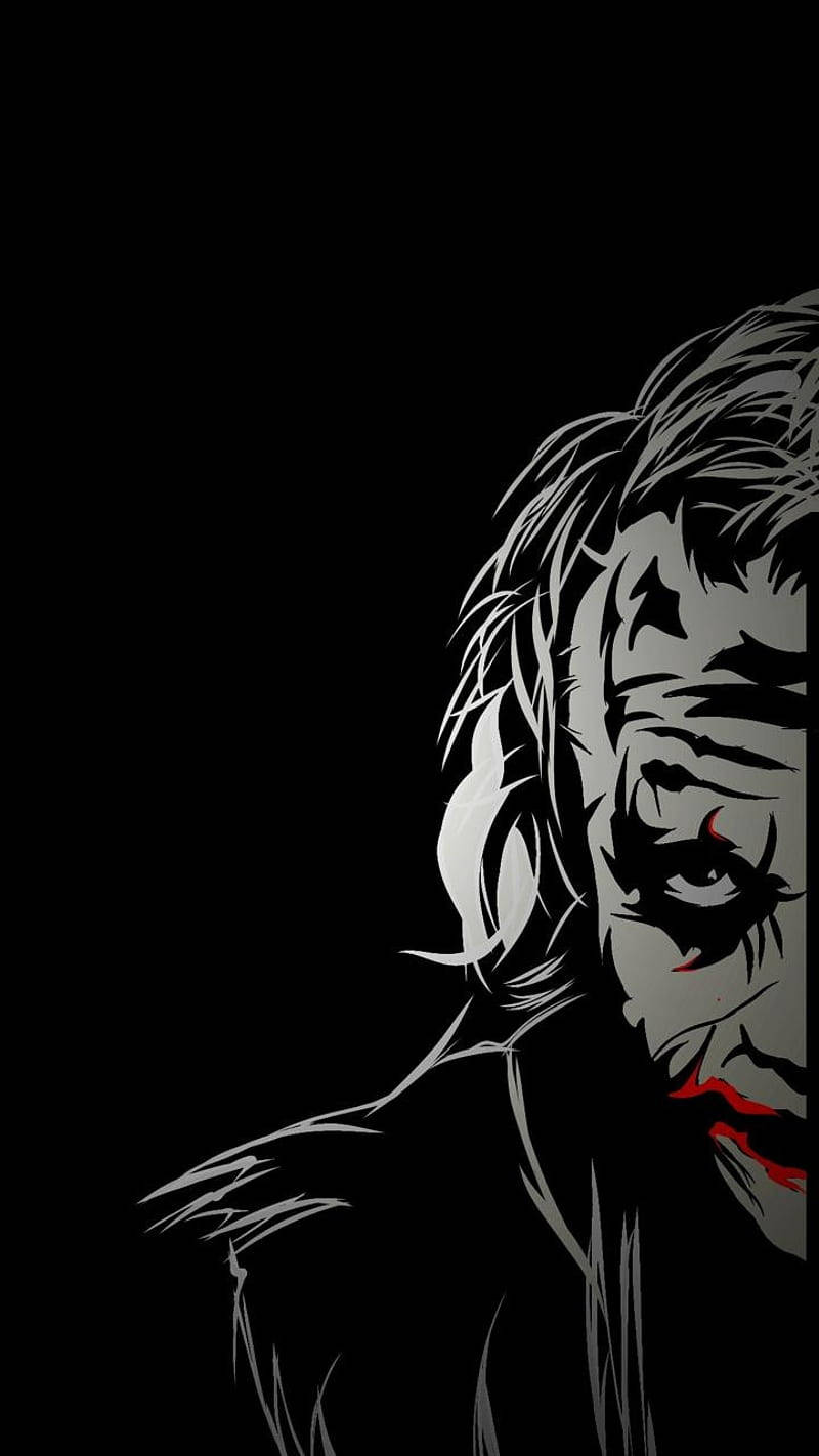 Black And White Joker, Joker, red lips, HD Phone Wallpaper