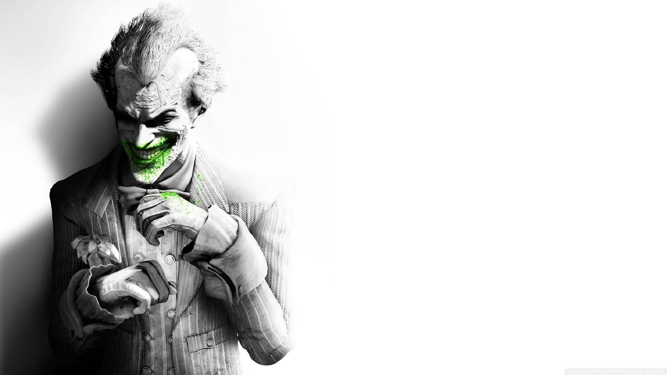 Black And White Joker, green smile, Joker, 2K Desktop Wallpaper