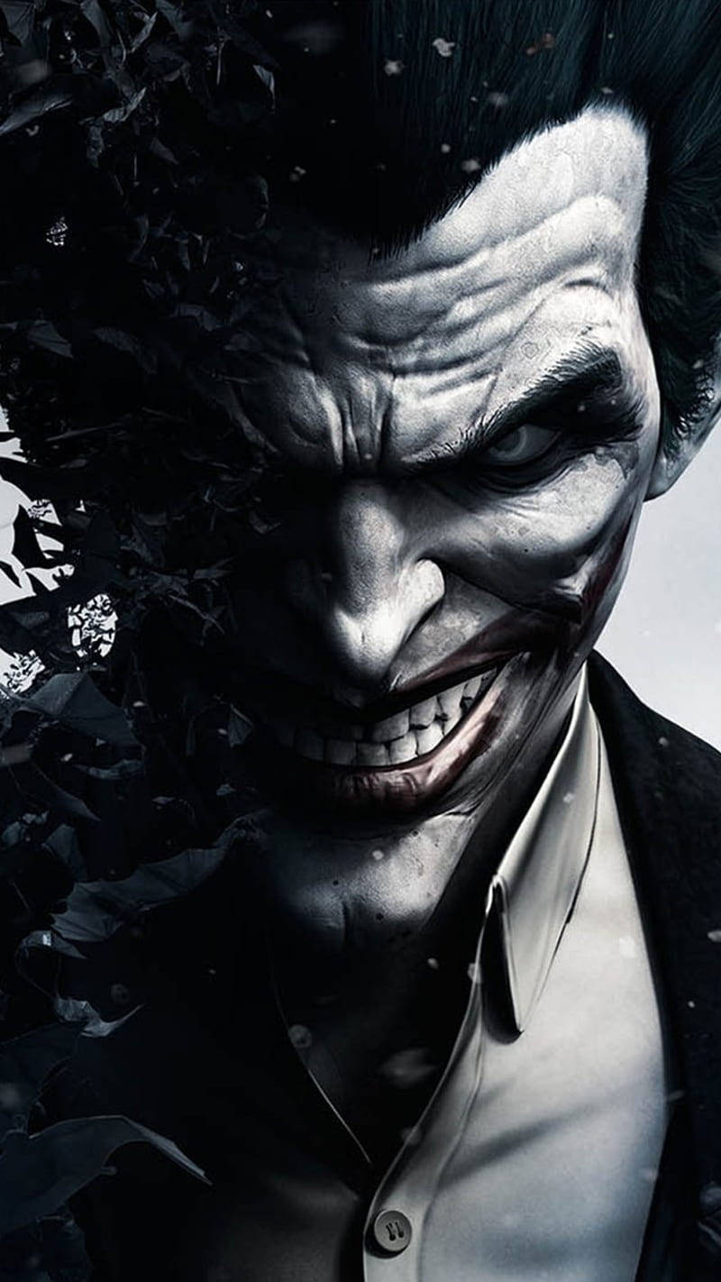 Black And White Joker, Joker, shattered glass, HD Phone Wallpaper