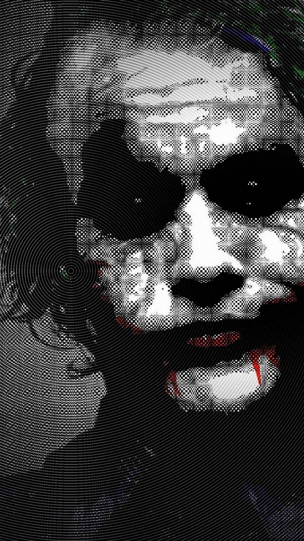 Red Black And White Joker, glitchy halftone pattern, distorted face, HD Phone Wallpaper