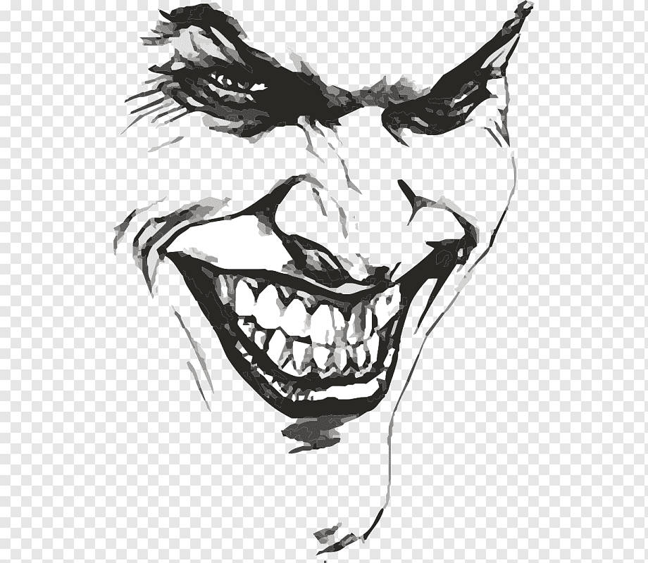 Black And White Joker, wide grinning face, sharp teeth, SD Desktop Wallpaper