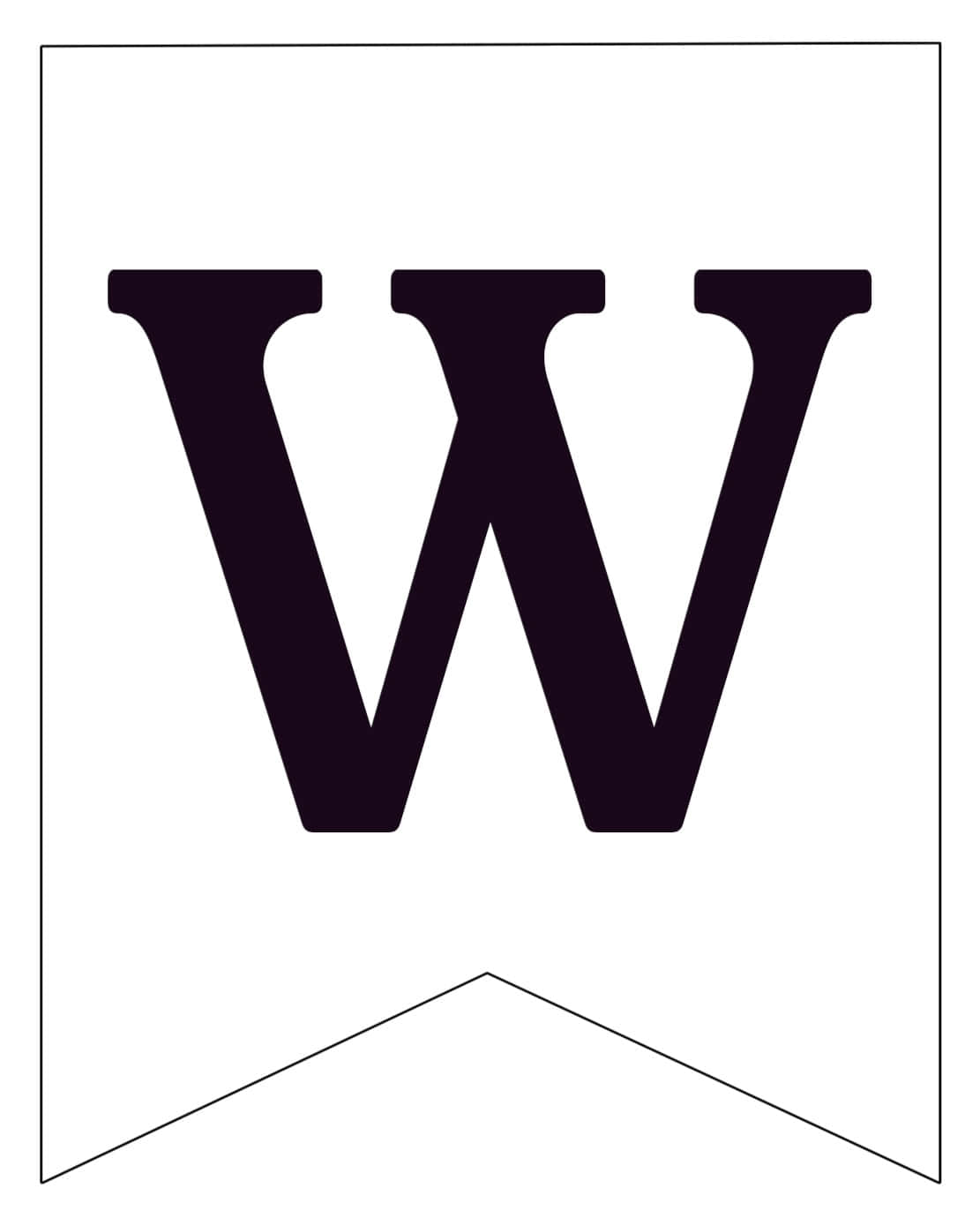 black letter W, white banner, pointed bottom edge, HD Phone Wallpaper