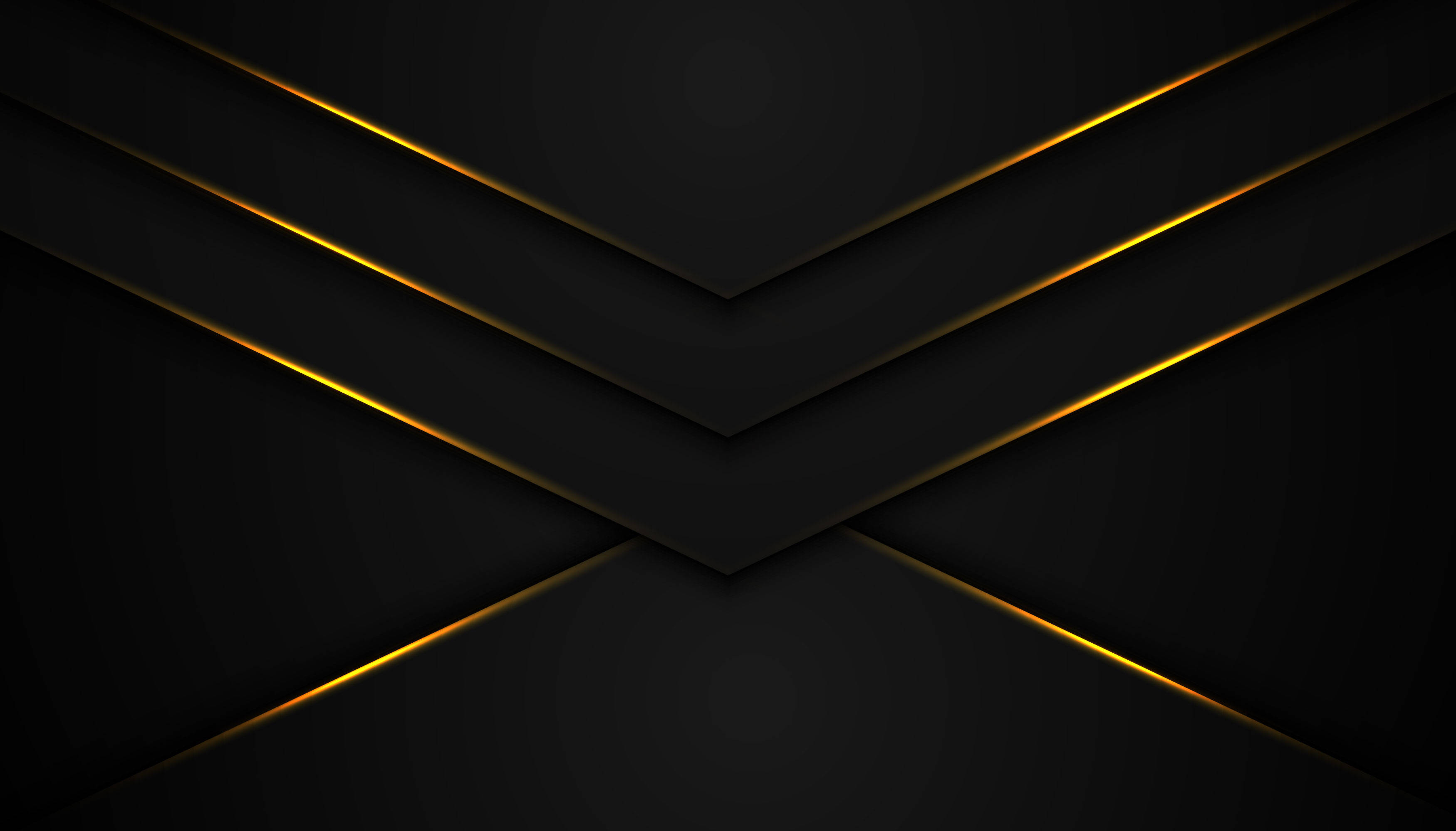 Black And Gold Letter V, golden lines, dark geometric layers, 2K Desktop Wallpaper