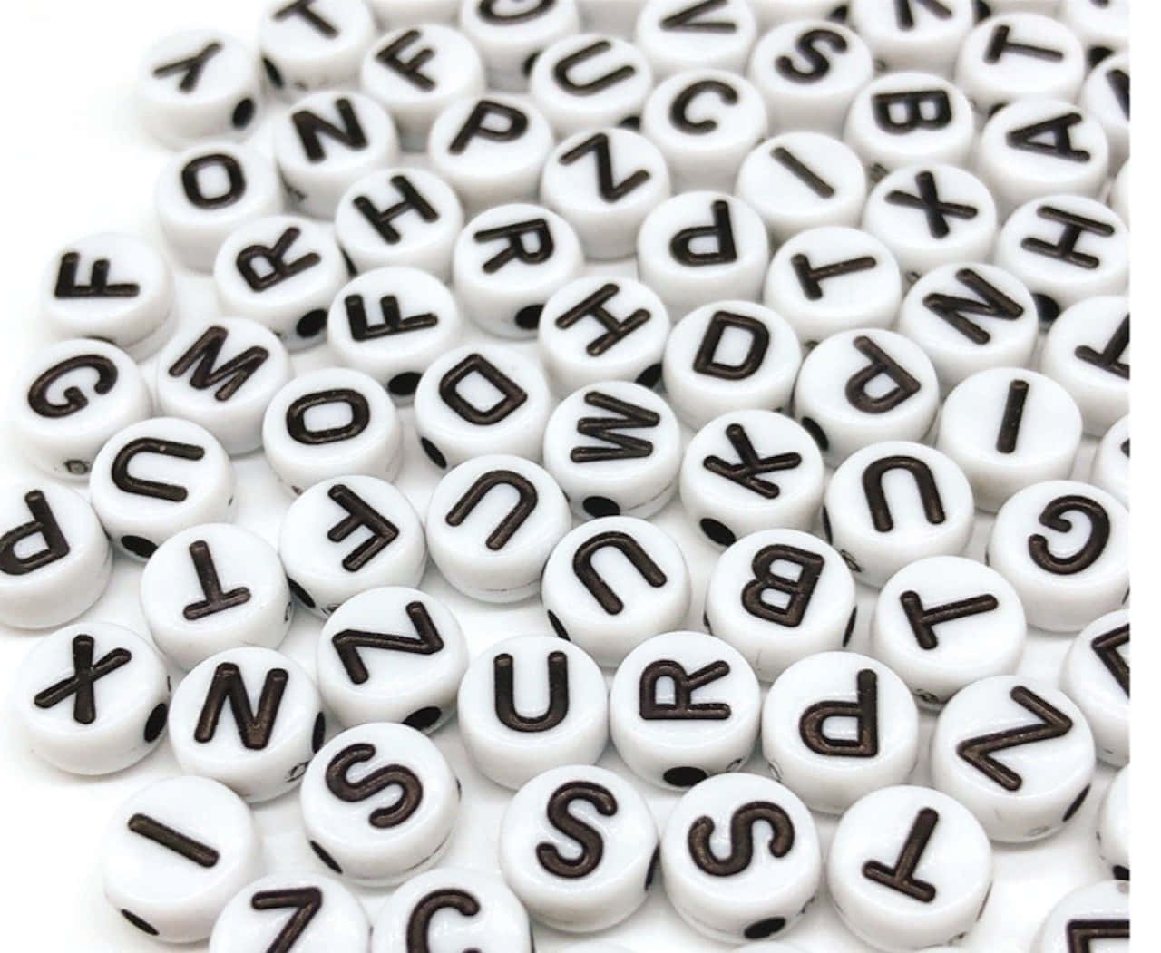 Black and White Letter, white alphabet beads, black letters, HD Desktop Wallpaper