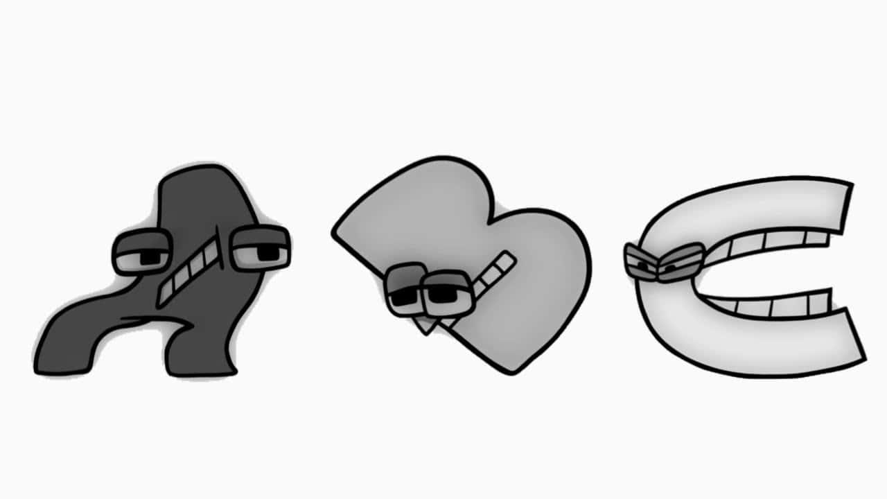 A B and C, cartoonish faces, glasses, HD Desktop Wallpaper