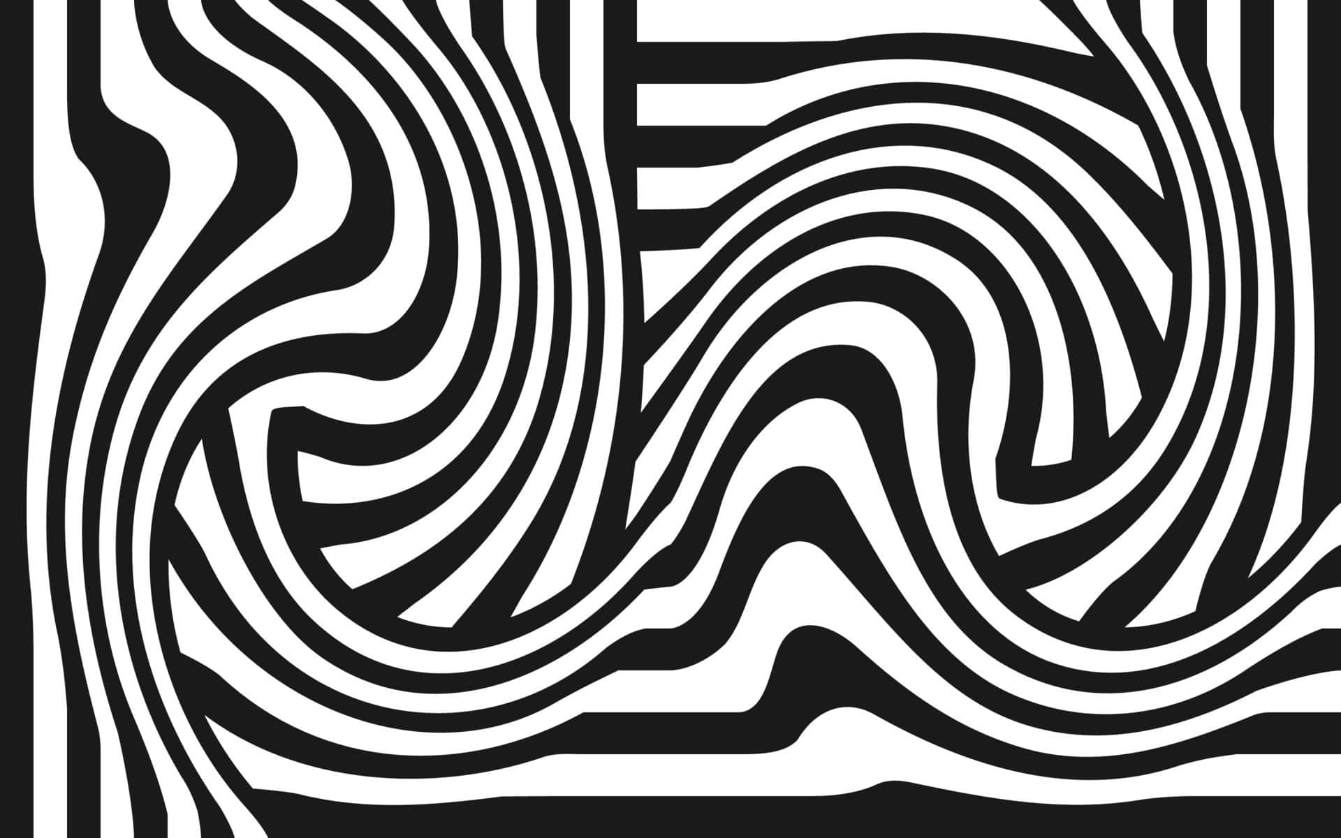 abstract black and white waves, black and white swirling stripes, hypnotic optical illusion, Full HD Desktop Wallpaper