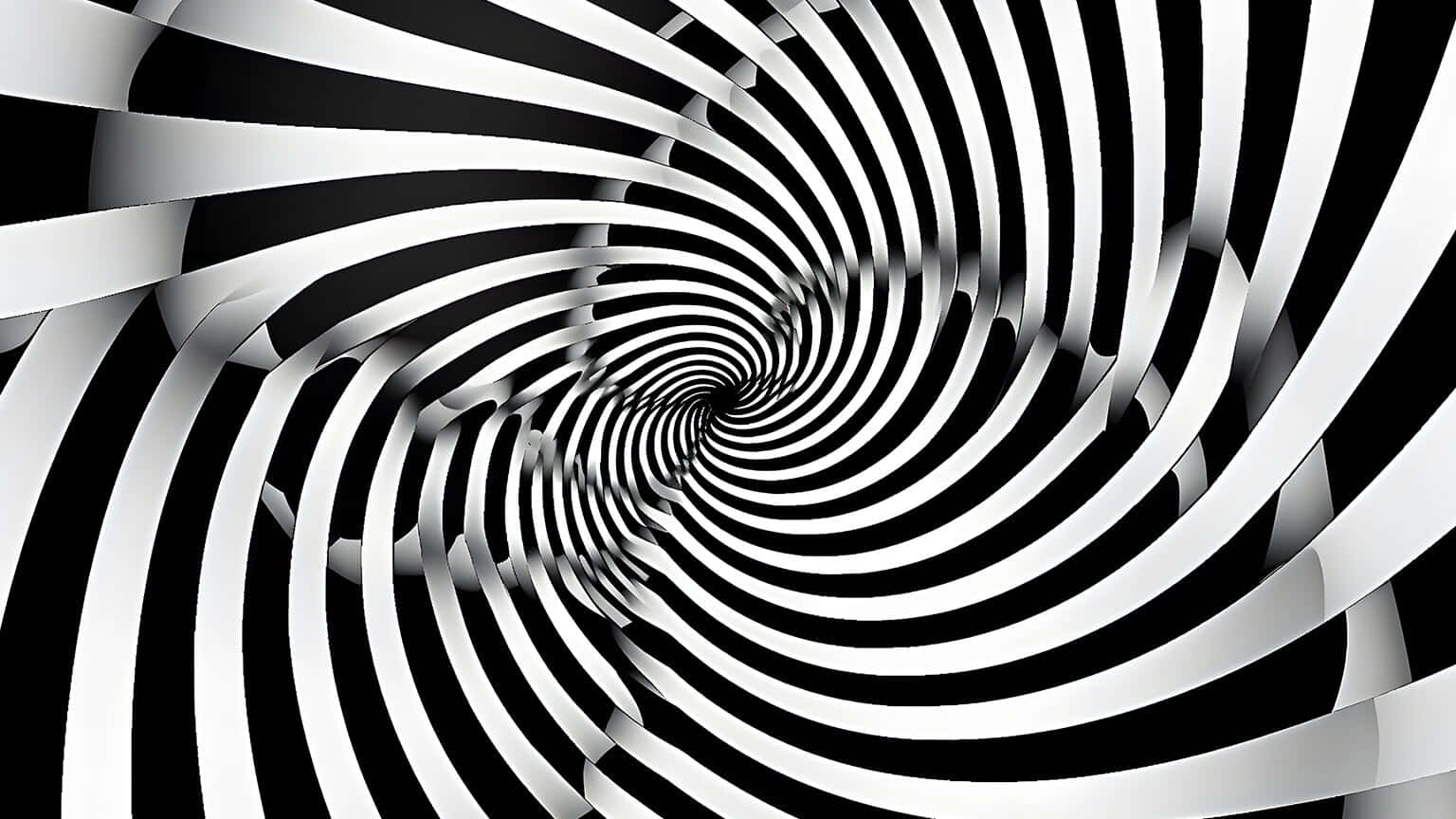 hypnotic black white spiral, black and white spiral tunnel, alternating stripes, HD Desktop Wallpaper