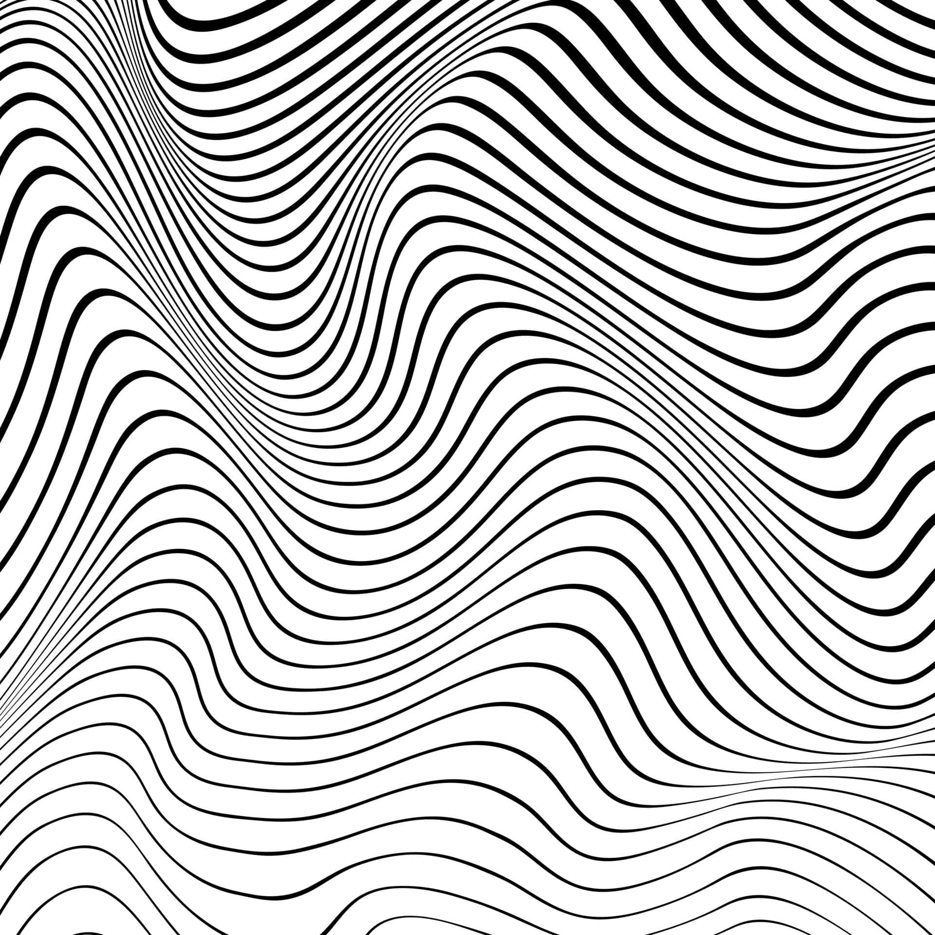 abstract black white wavy lines pattern, hypnotic, flowing wavy lines, Full HD Desktop Wallpaper