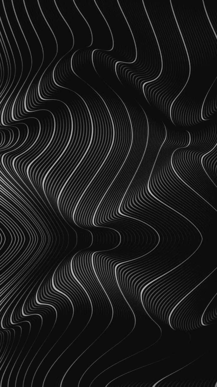 abstract black white wavy lines, flowing wavy lines, hypnotic ripple effect, HD Phone Wallpaper