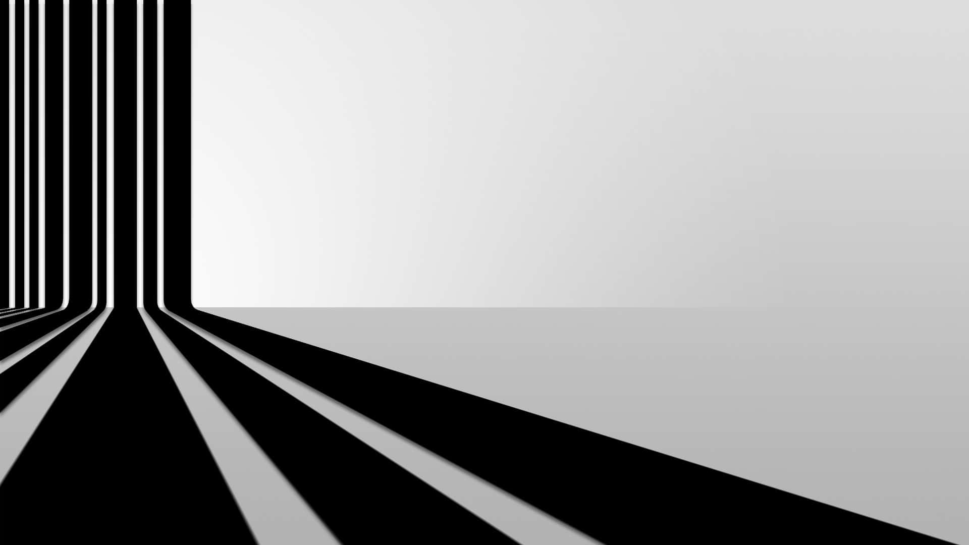 black and white abstract background, geometric stripes, vanishing point, Full HD Desktop Wallpaper