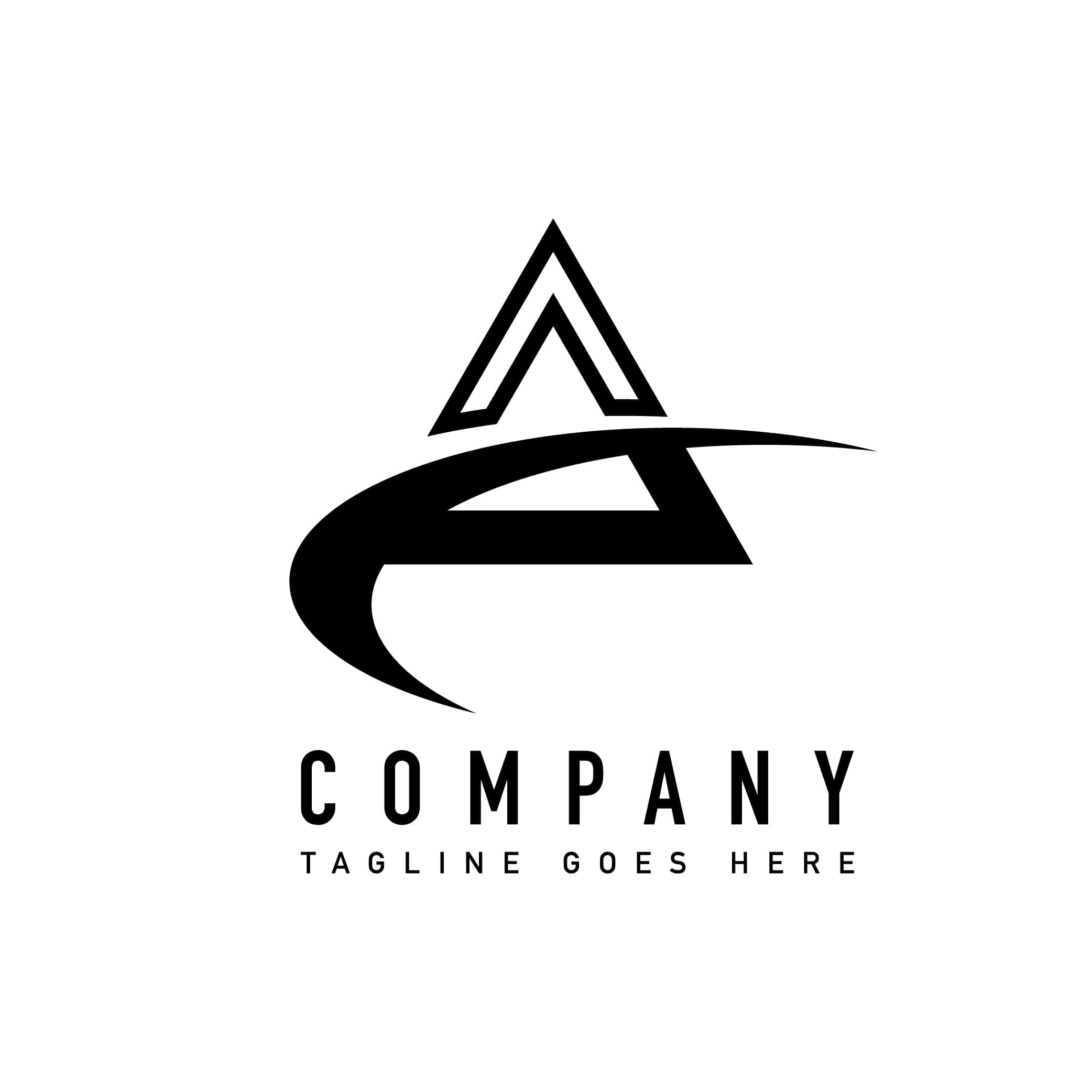 black and white logo, stylized letter A, swoosh, Full HD Desktop Wallpaper